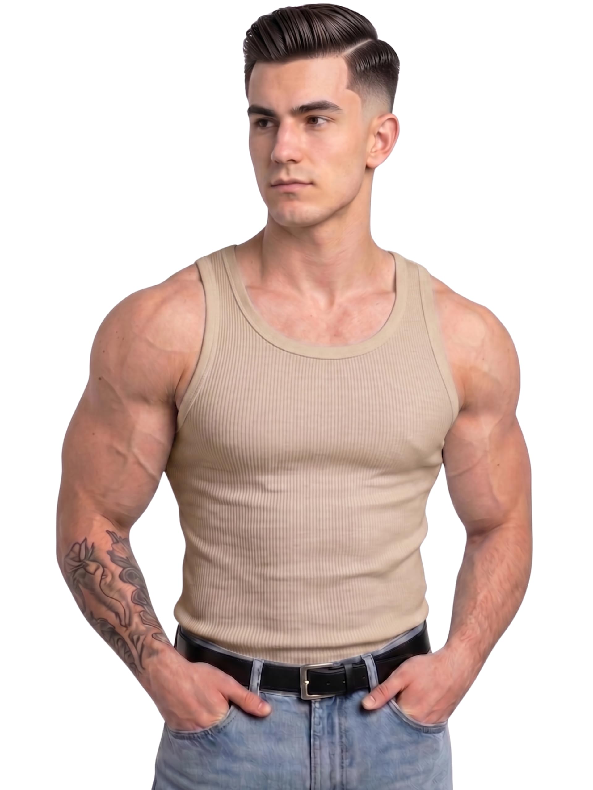 Premium Men’s Cotton Blend Vest – Sleeveless Gym Tank Top & Undershirt, Stretchable, Breathable & Skin-Friendly Ribbed Innerwear for Men – Perfect for Workout, Layering-picture-30