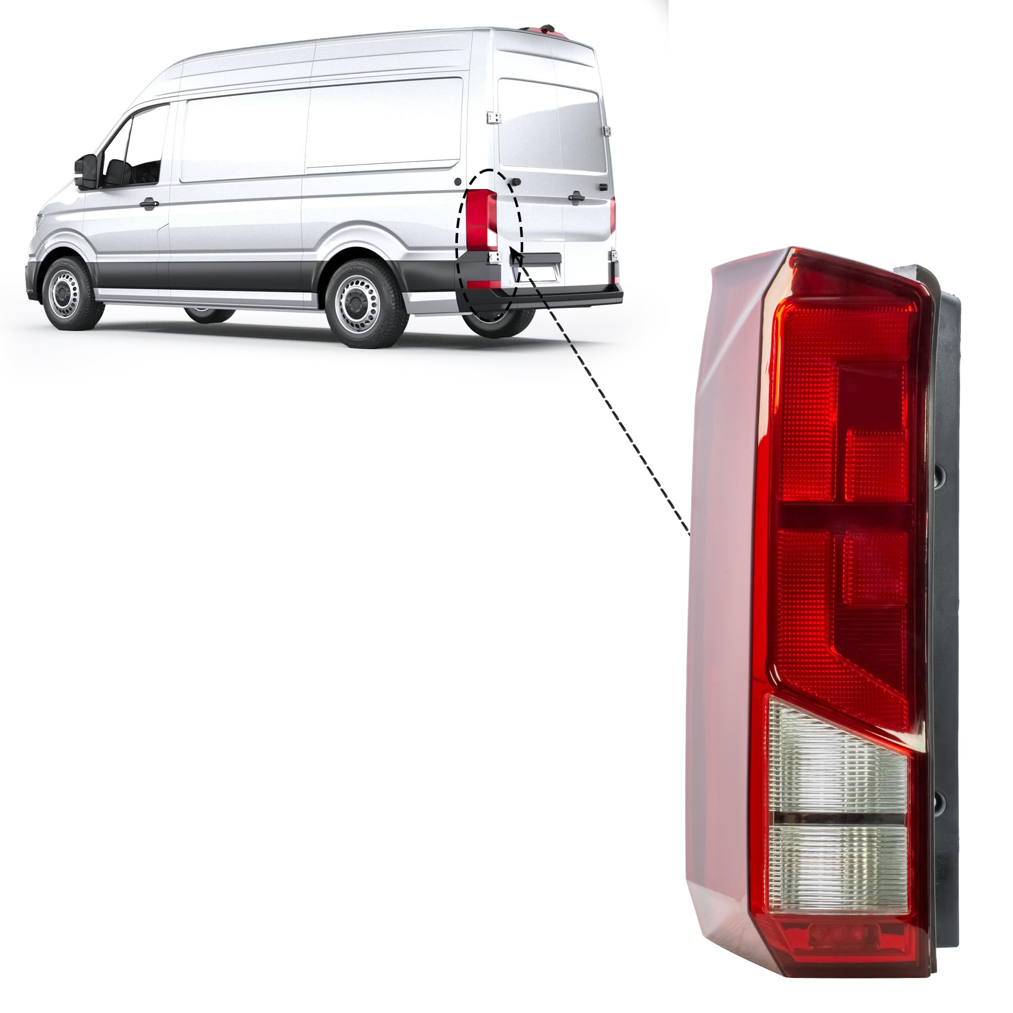 LONGLING Luz trasera izquierda para VW Crafter Man GTE 2017-2024