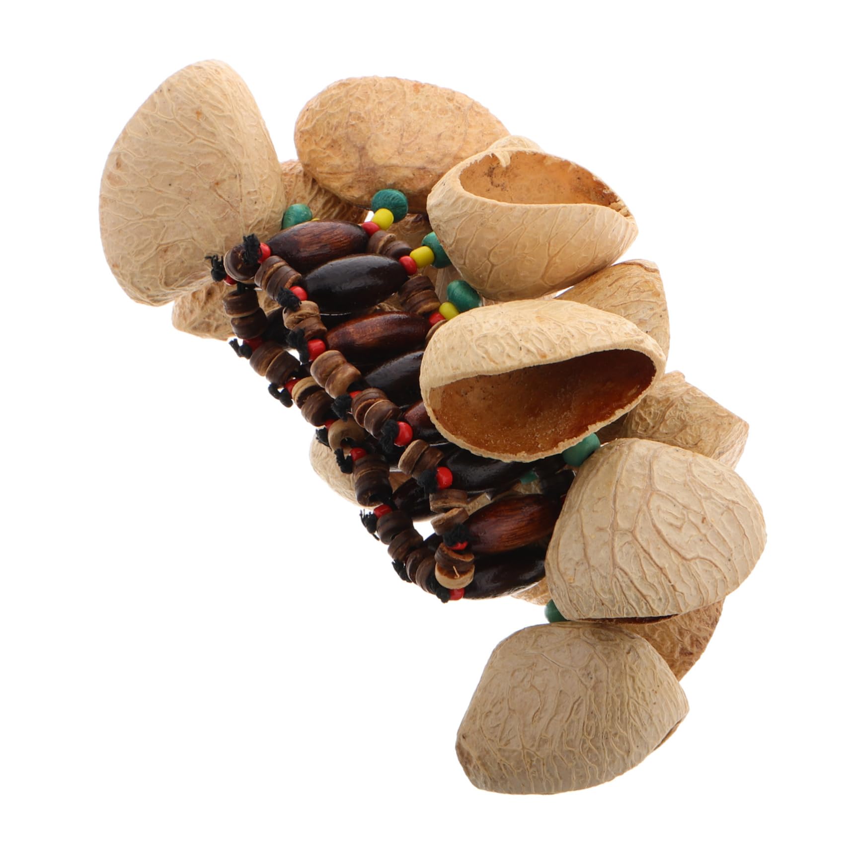 Sosoport African Handbell Bracelet Handmade Shell Drum Accessory Tribal Bangle Tambourine Percussion Handbell Chain Belt Musical Instrument for Yoga