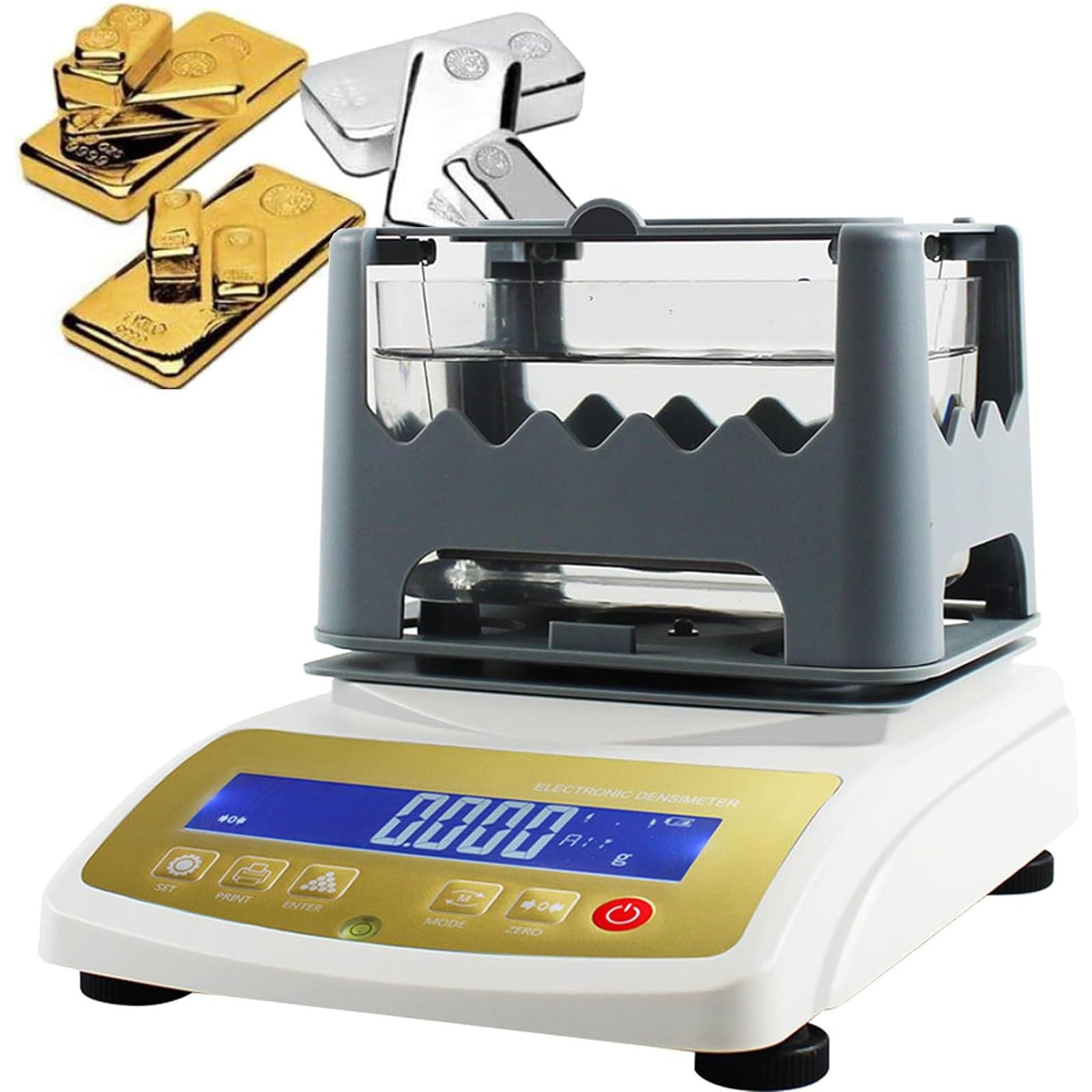Probador Electrónico De Pureza De Oro, Comprobador Digital De Autenticidad De Metales Preciosos, Medidor De Pureza De Oro, Densímetro para Laboratorios, Joyerías Y Bancos 300K