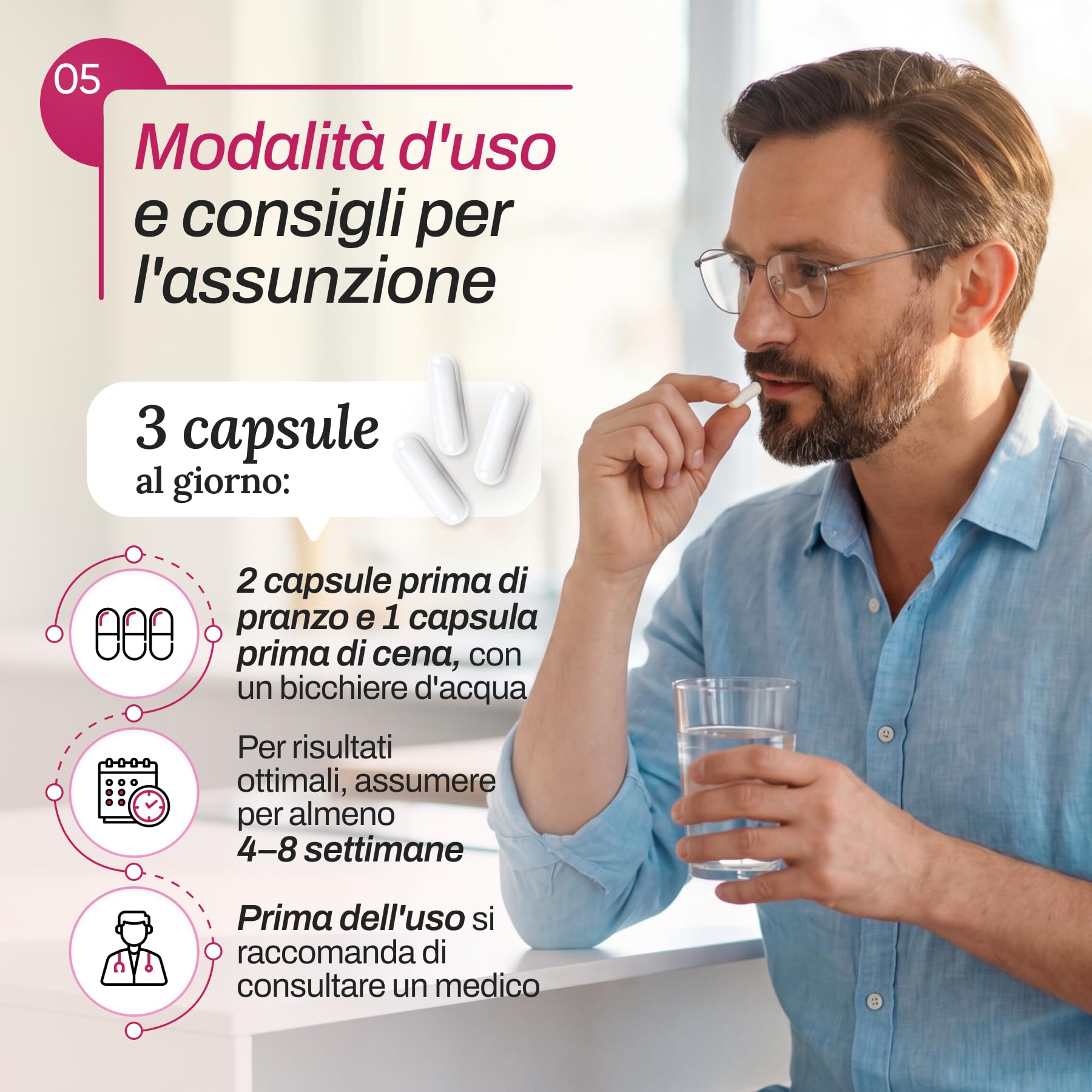 (4 Pacchi) Capsule PROSTATRICUM | Supporto delle Vie Urinarie | Serenoa Repens 480mg + Echinacea 480mg | Supporto per la Prostata | con Ginkgo Biloba, Licopene e Zinco | 30 Capsule