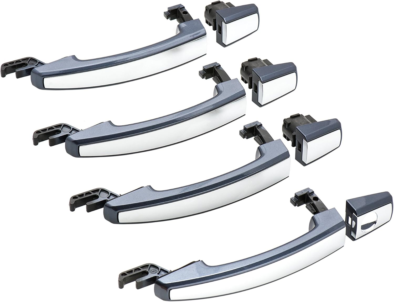 GM Accessories 22817278 Front and Rear Door Handles in Atlantis Blue Metallic with Chrome Insert
