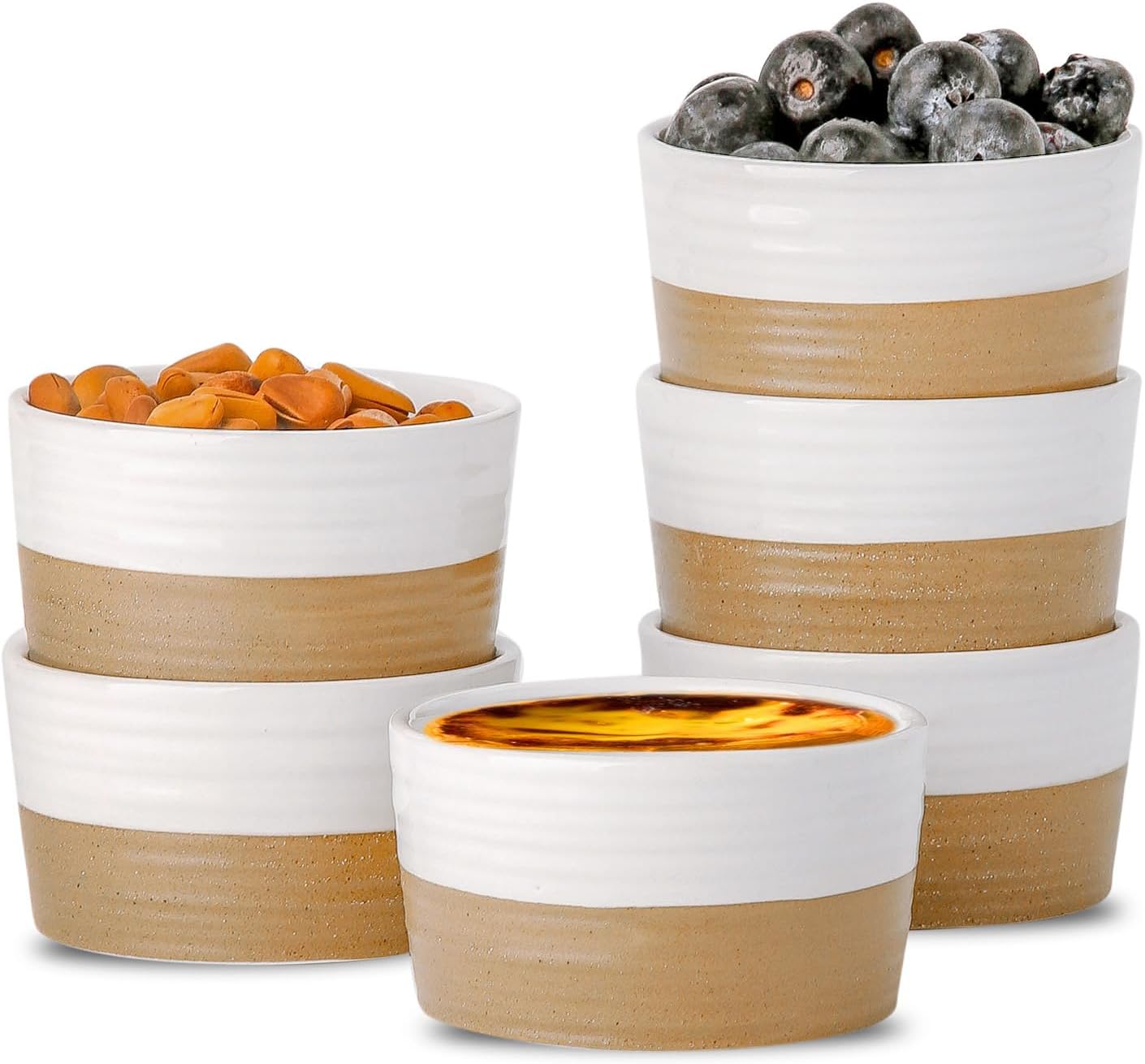 Amazon.com: ONEMORE Ramekins 4 oz, Oven Safe Creme Brulee Ramekin Set ...