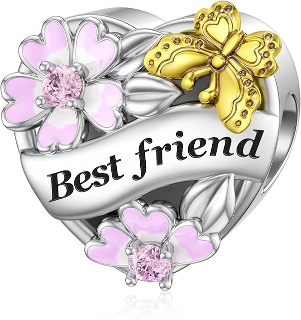 SEVENWELL Sterling Silver Charm for Pandora Mother Sister Daughter Wife Grandma Charm Family Rose Flower Charm