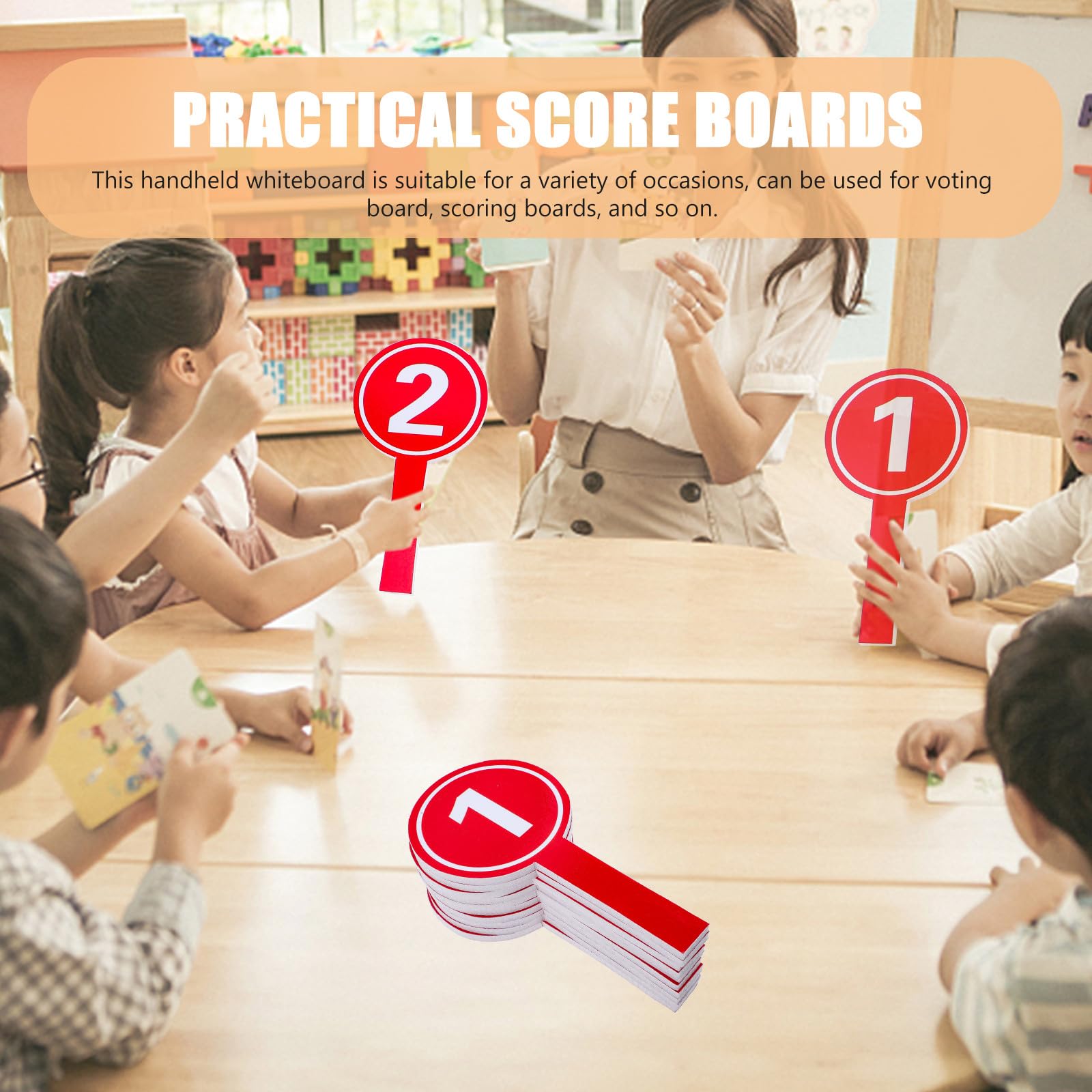 Zerodeko Score Petanque Exterieur Tableaux Numériques Portables Rouges en Mousse, 10 Pièces, pour Vote et Notation, Simples et Polyvalents