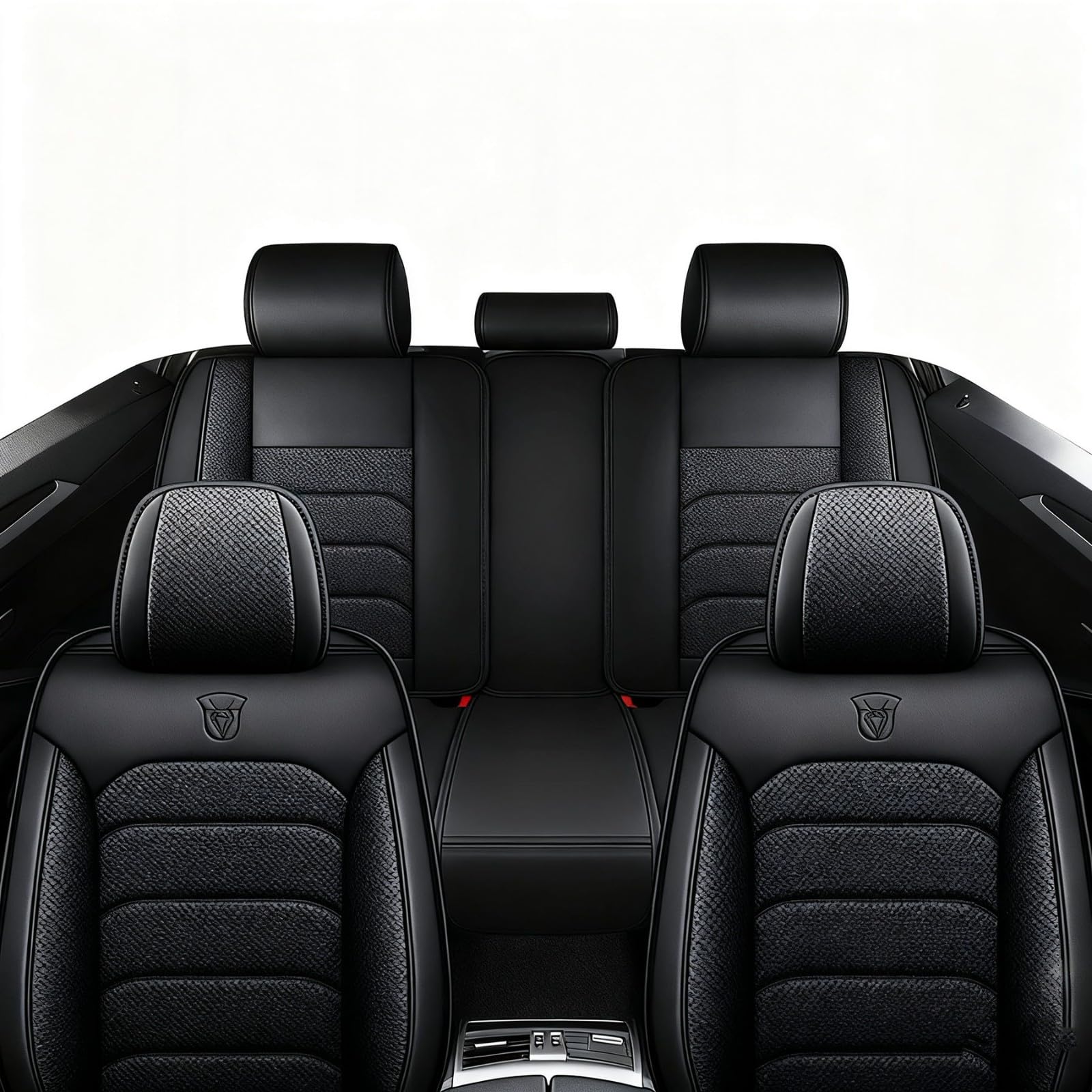 FUNEAER Auto Sitzbezüge Set für Oepl Corsa,Auto Schonbezüge die Vordersitze,Sitzschoner Universal-Schwarz