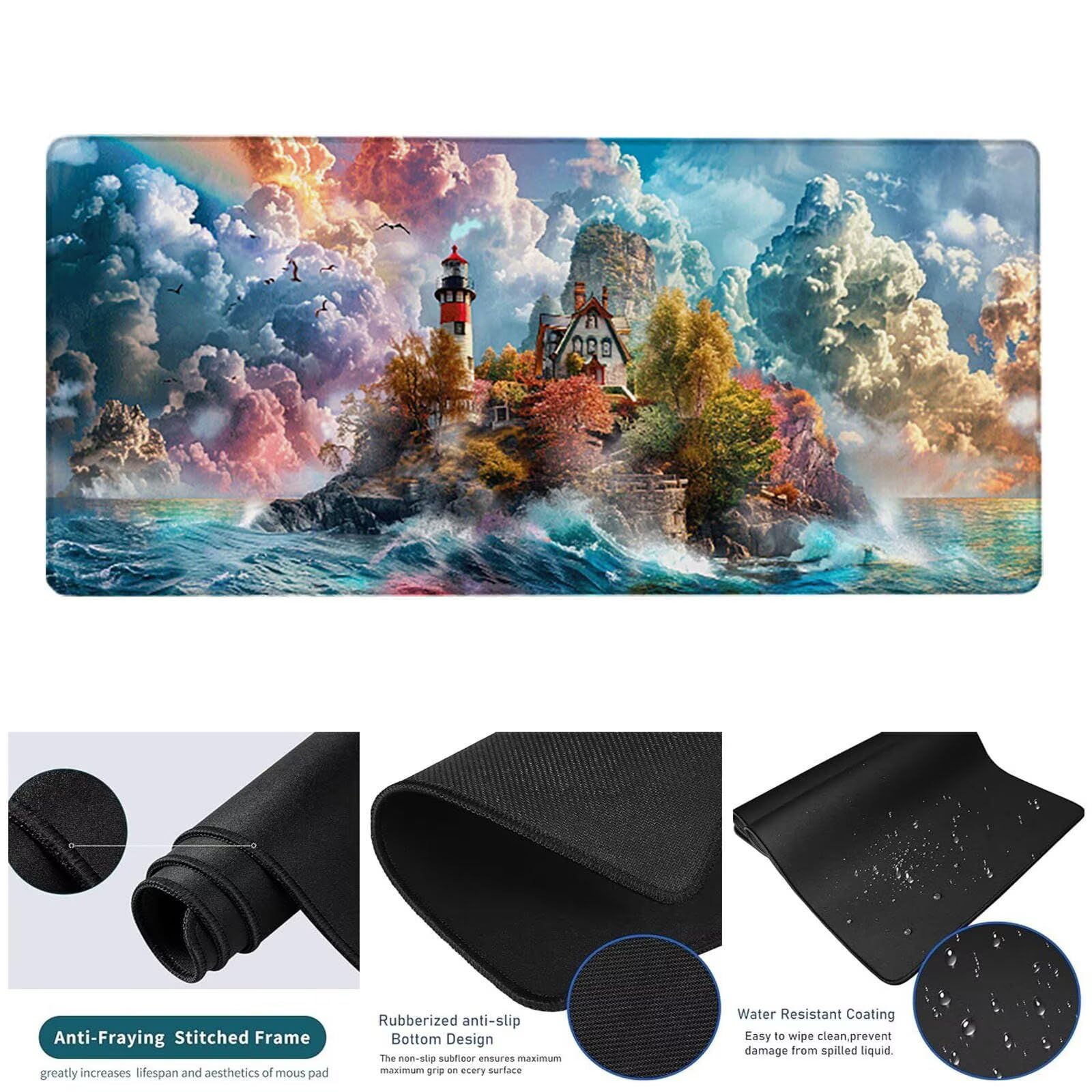 Podkładka pod mysz dla graczy 1600 x 800 x 3 mm, duża niebieska podkładka pod mysz, wodoodporna i antypoślizgowa podkładka pod mysz, wielofunkcyjna duża podkładka pod klawiaturę i mysz, dekoracja domu