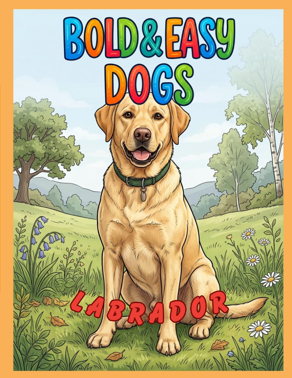 Bold & Easy Dog Breeds Labrador Retriever: A Coloring Book for Seniors and Dog Lovers with Thick Lines and Simple, Large-Print Artwork