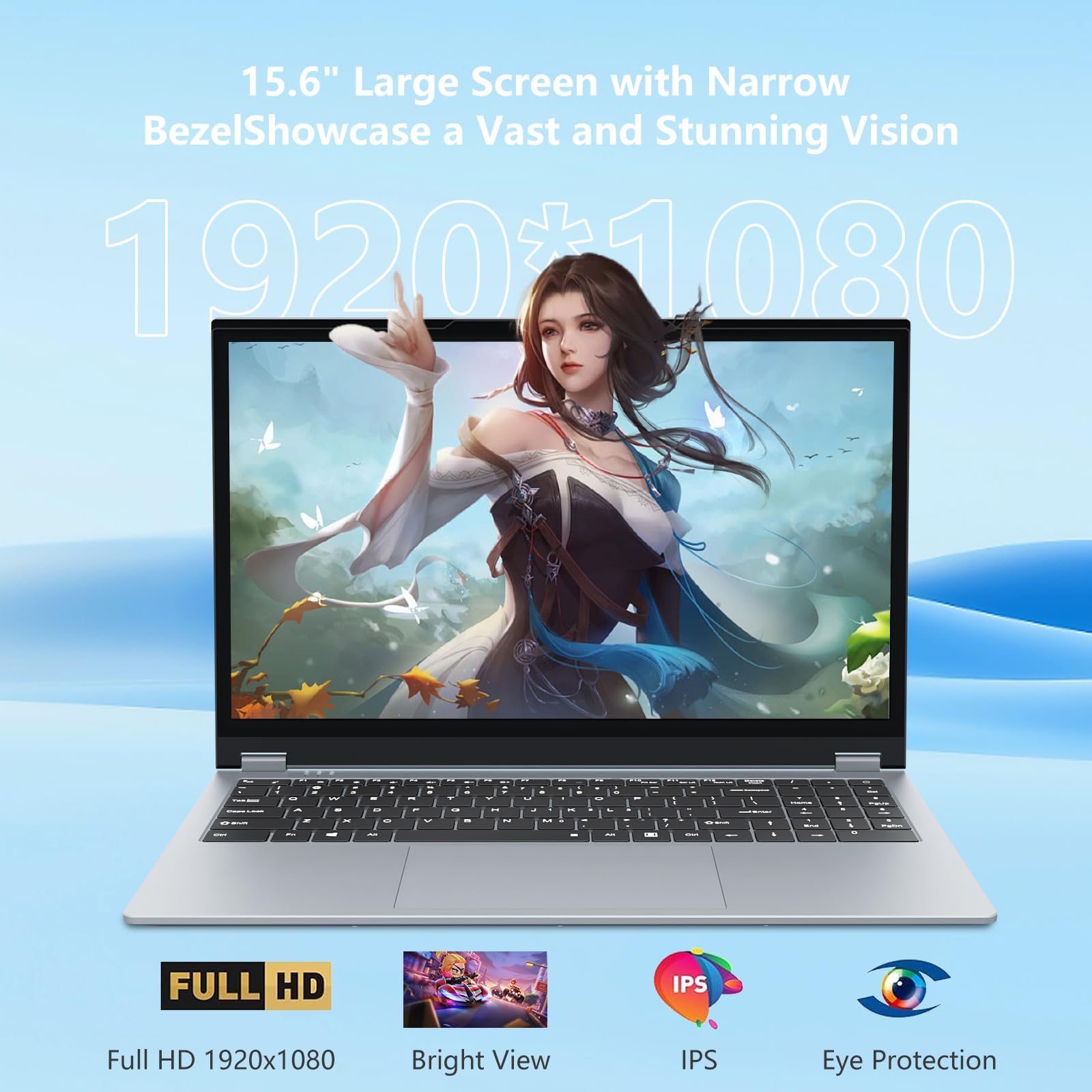 Tunhail 2026 Laptop15.6 Inch 2 in 1 Laptop, notebook laptop Ryzen R3-3200U(Up to 3.5 GHz), laptops Computer 16GB RAM 512GB SSD,1920X1080 FHD,WiFi 5 BT5.1 Backlit Keyboard,RJ45 Type- C,360° Rotating — view 6