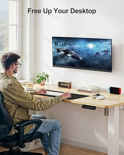 Miniatura 7 de HUANUO Soporte de pared para monitor individual para pantallas de computadora de 17 a 34 pulgadas, soporta hasta 44 libras, monitor de montaje en