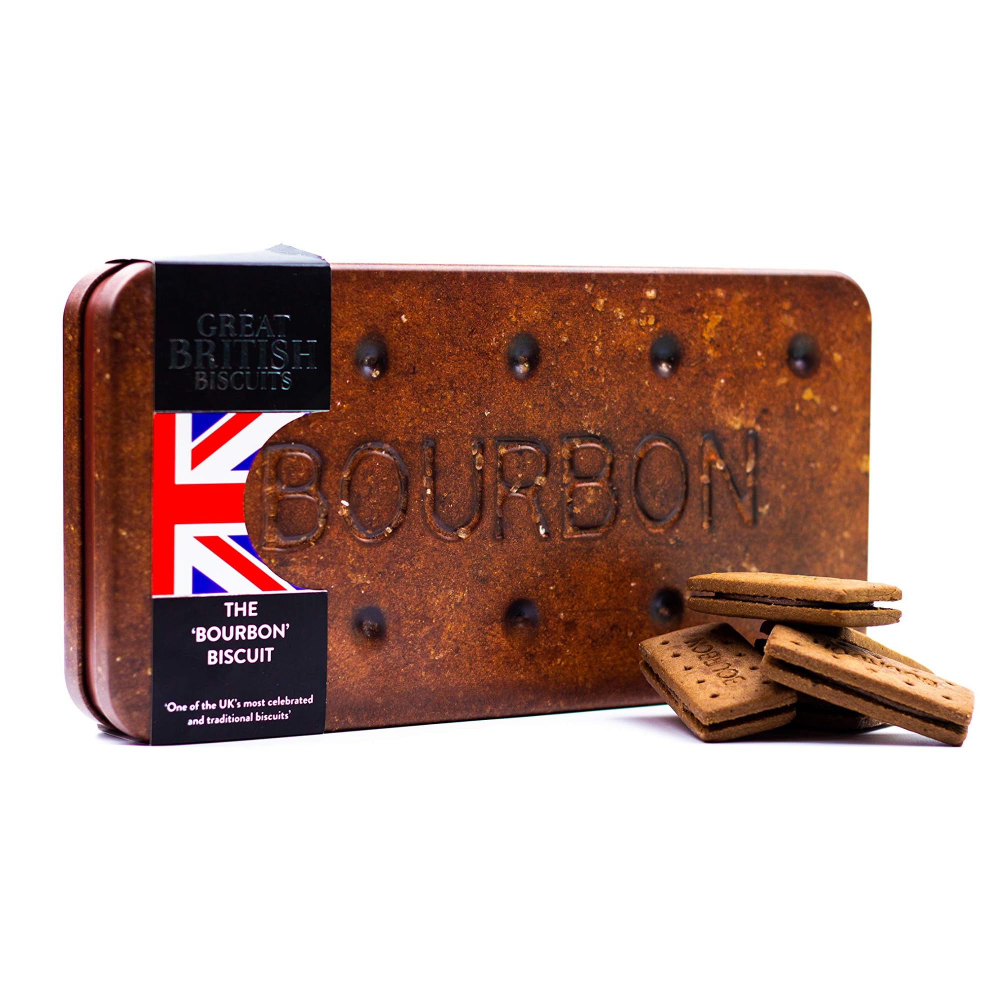 Giant Bourbon Biscuits Gift Set - Christmas Treats & Snack Tin Gifts, Family Sized Box with Luxury Chocolate Biscuits - Food Hamper Ideas, Chocolate Christmas Gifts for Men & Women, 400g