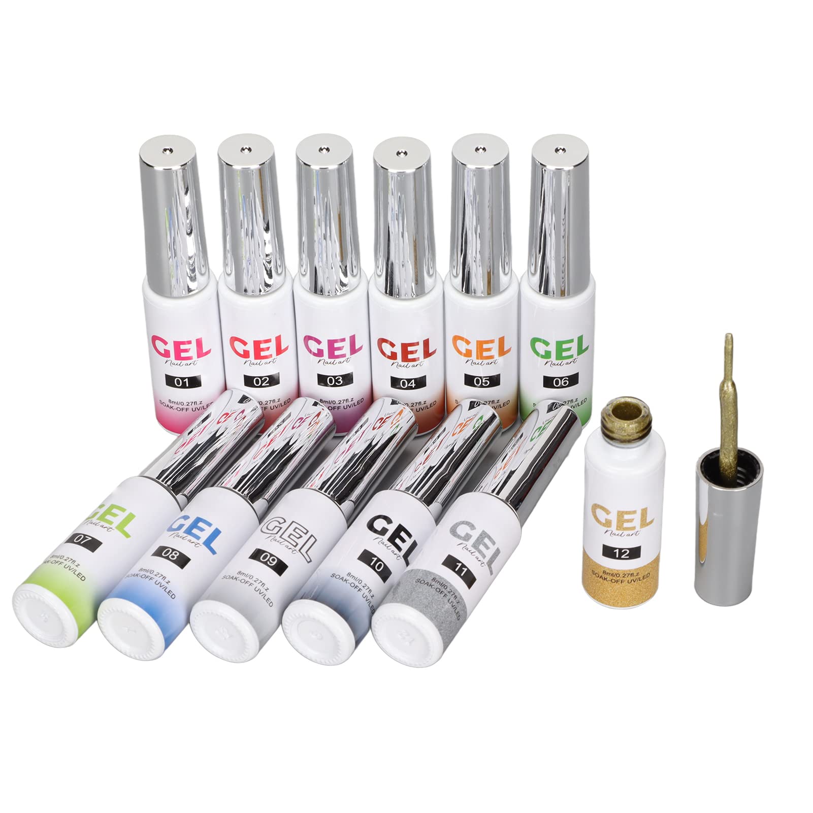 Kit smalto gel per unghie 12 colori Set smalto gel professionale per pittura per salone per principianti di nail art fai te Usa ingredienti naturali sicuri