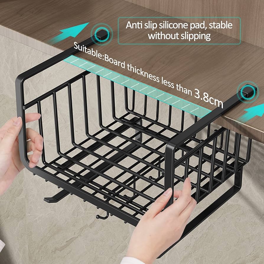 Expandable Hanging Basket Kitchen Organizer Shelf Storage Rack Under Shoe Cabinet Wardrobe Bathroom Storage Net Basket