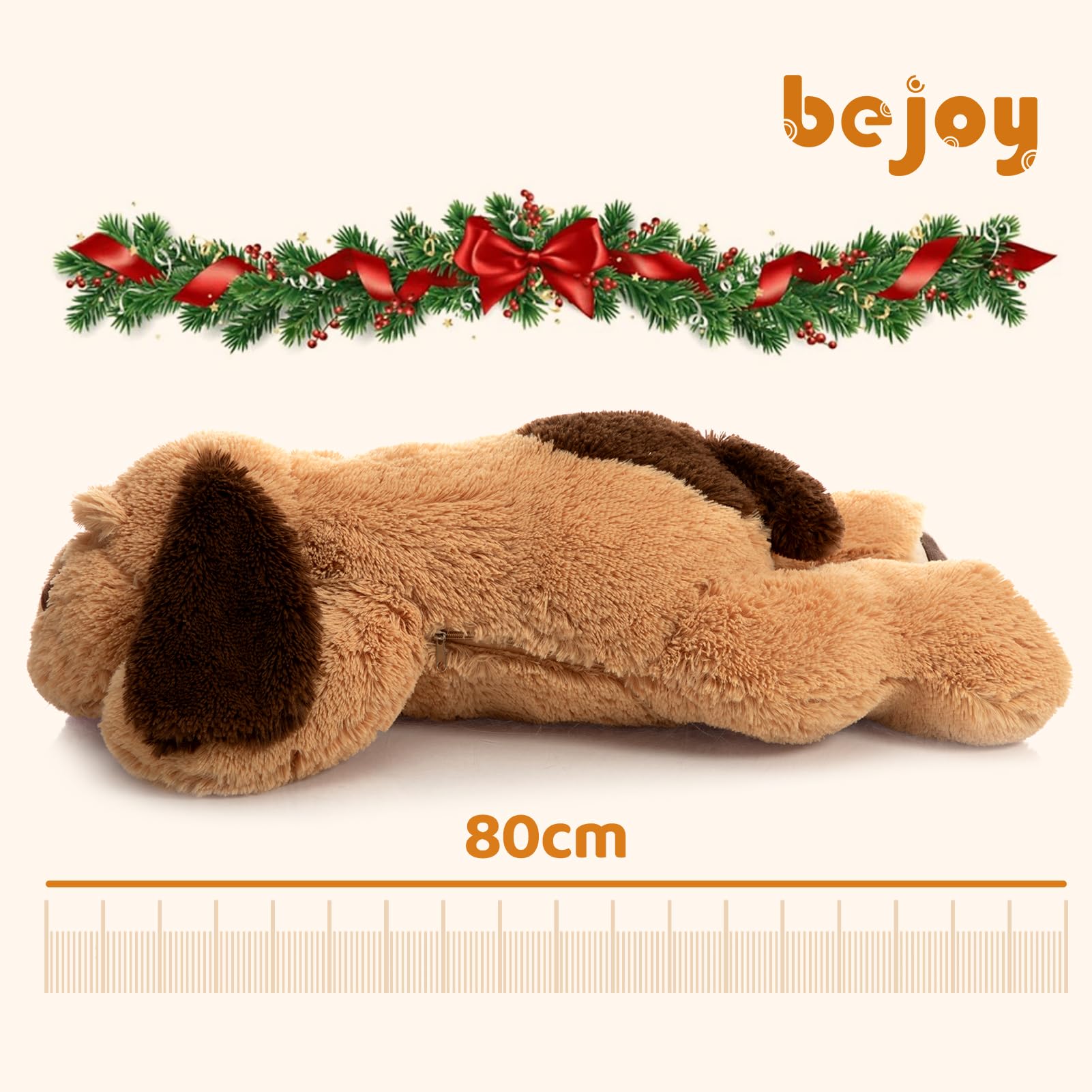 BEJOY Puppy Stuffed Animals, Large Plush Soft Toy, Plush Hugging Dog Pillow, for Kids Girlfriend Present 80cm - Image 2