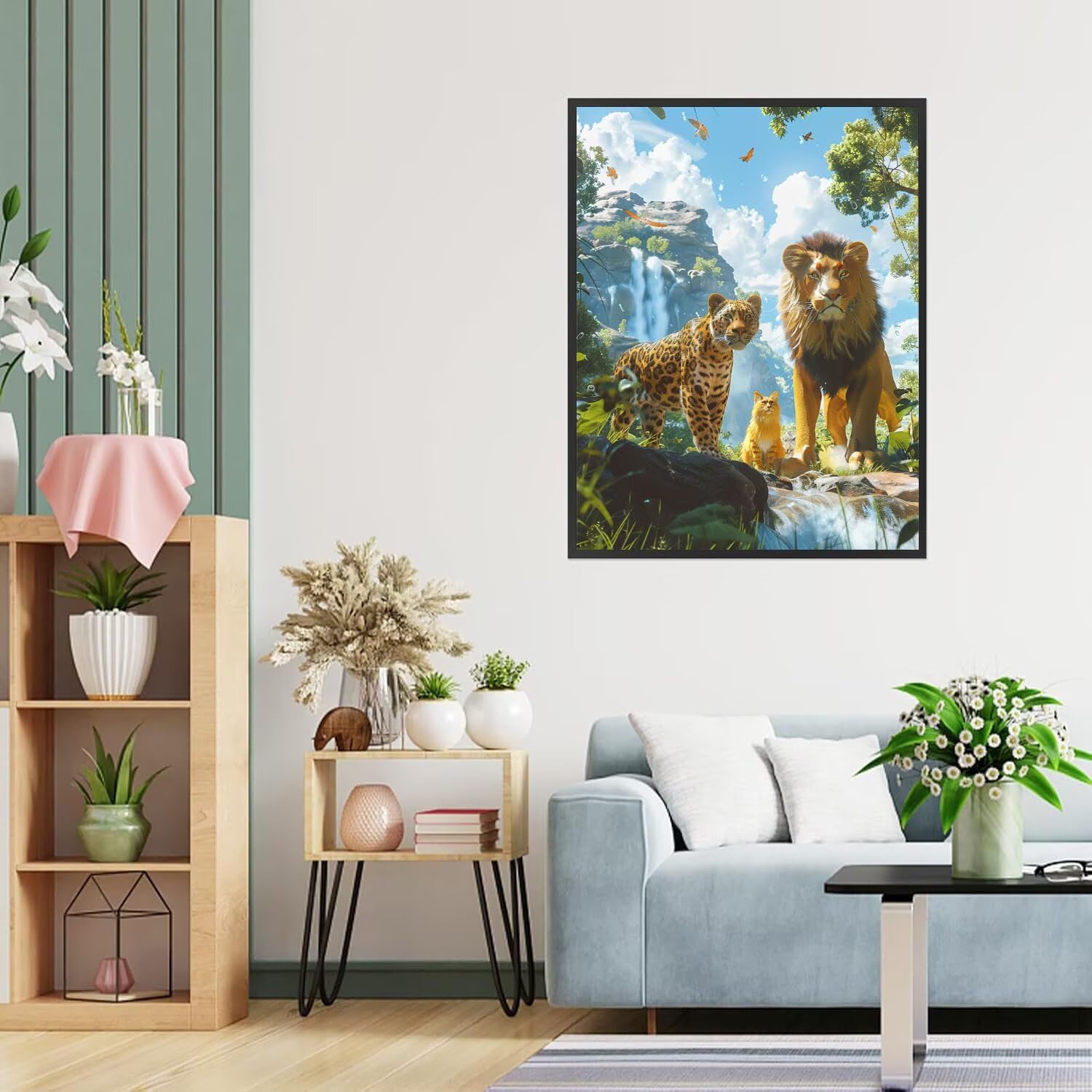 Dipingere con i Numeri Adulti Animali, Foreste Dipingere con i Numeri Bambini DIY Kit, Set Premium con Pennelli, Decorazione Casa & Creativo Regalo, Attività di Tempo libero 90x120cm z-59