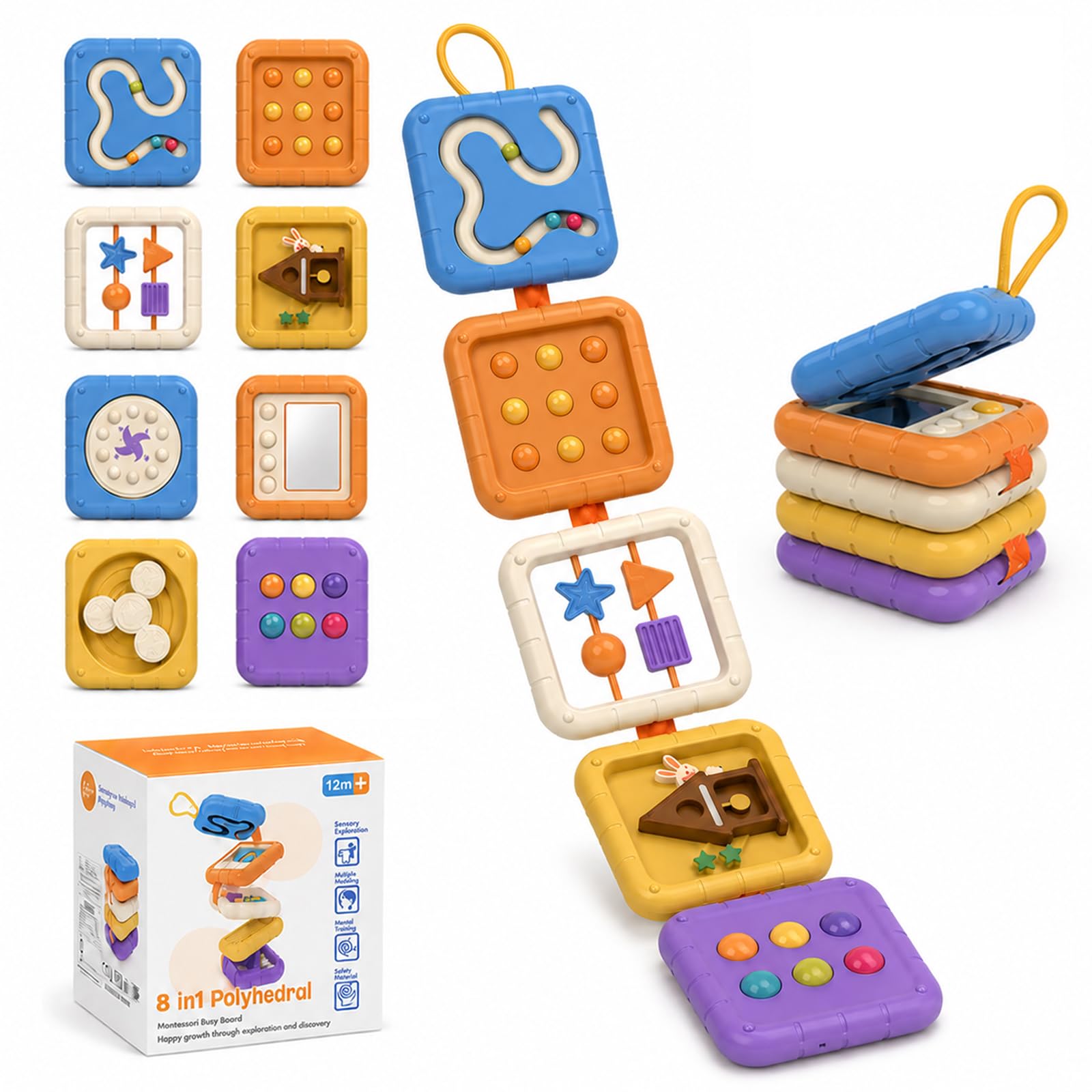 Kdoliti Busy Board for 1 Year Old,Activity Cube Plane Toy for 1 2 Year Old,Montessori Toy for 1 2 3 Year Old,Toddler Travel Toy,Toddler Plane Activity,Montessori Busy Board,Baby Toy for Girl Boy Gift