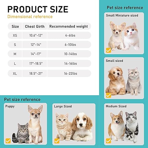 Miniatura 3 de Juego de arnés y correa para perro, arnés de chaleco para perro para gatos y cachorros, arnés reflectante para mascotas sin tirones para perros