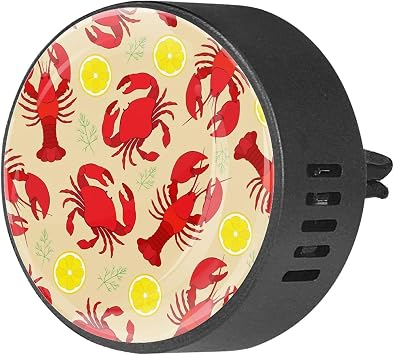 Lobster and Crab with Lemon and Dill 2PCS Custom Car Aromatherapy Air Freshener Diffuser Car Fragrance Diffuser Locket Car Diffuser Vent Clip Apply for Car, Office, Kitchen