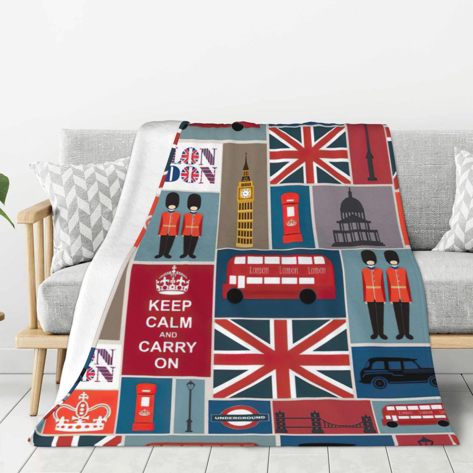 Couverture Angleterre grande et douce pour lit et canapé
