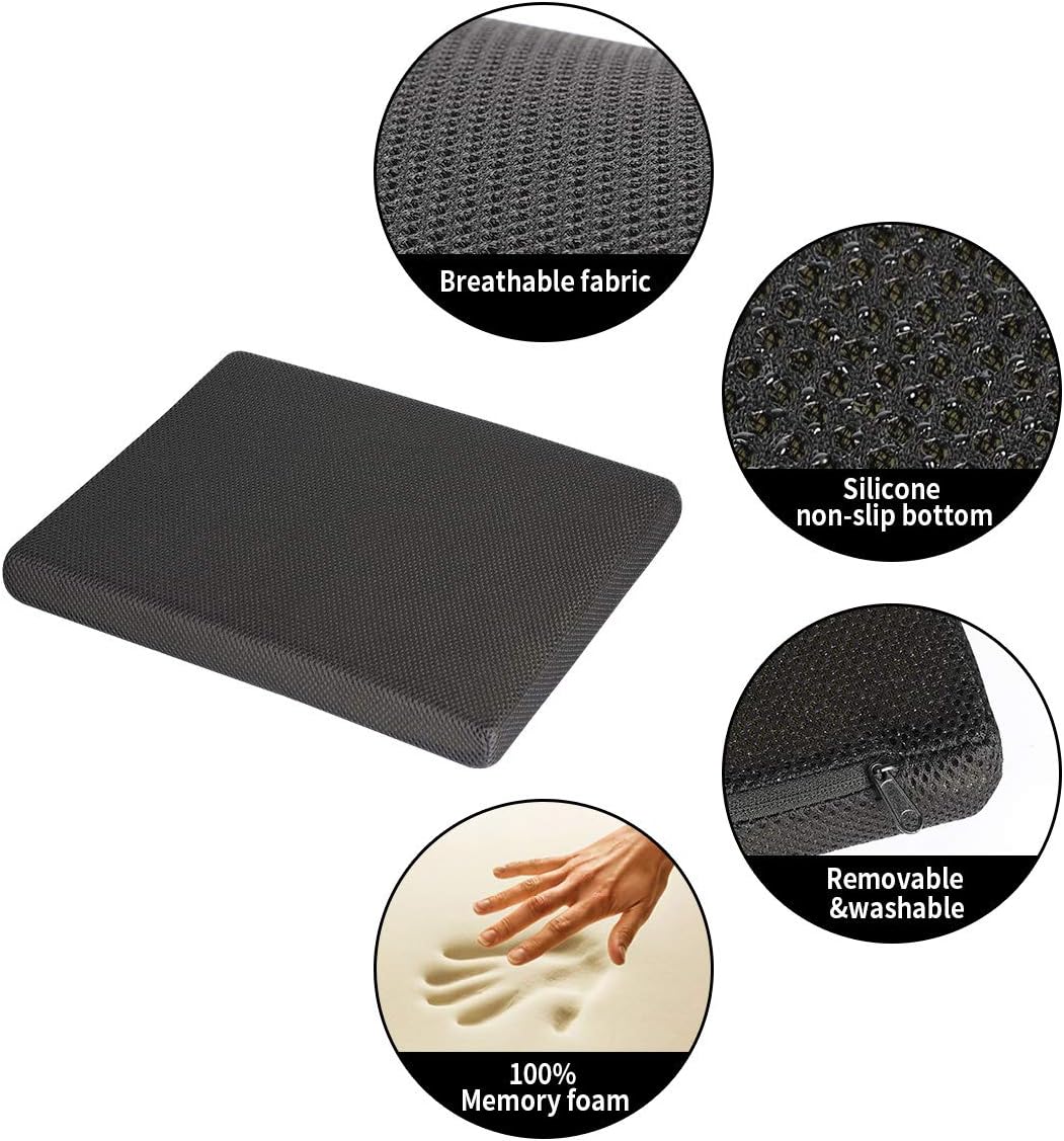 Adjustable Height Foot Rest Under Desk at Work - 6 Height Sturdy Office Footrest - Added Comfort Memory Foam - Non Slip Bottom - Straighten Back & Hip & Leg and Improve Posture : Office Products