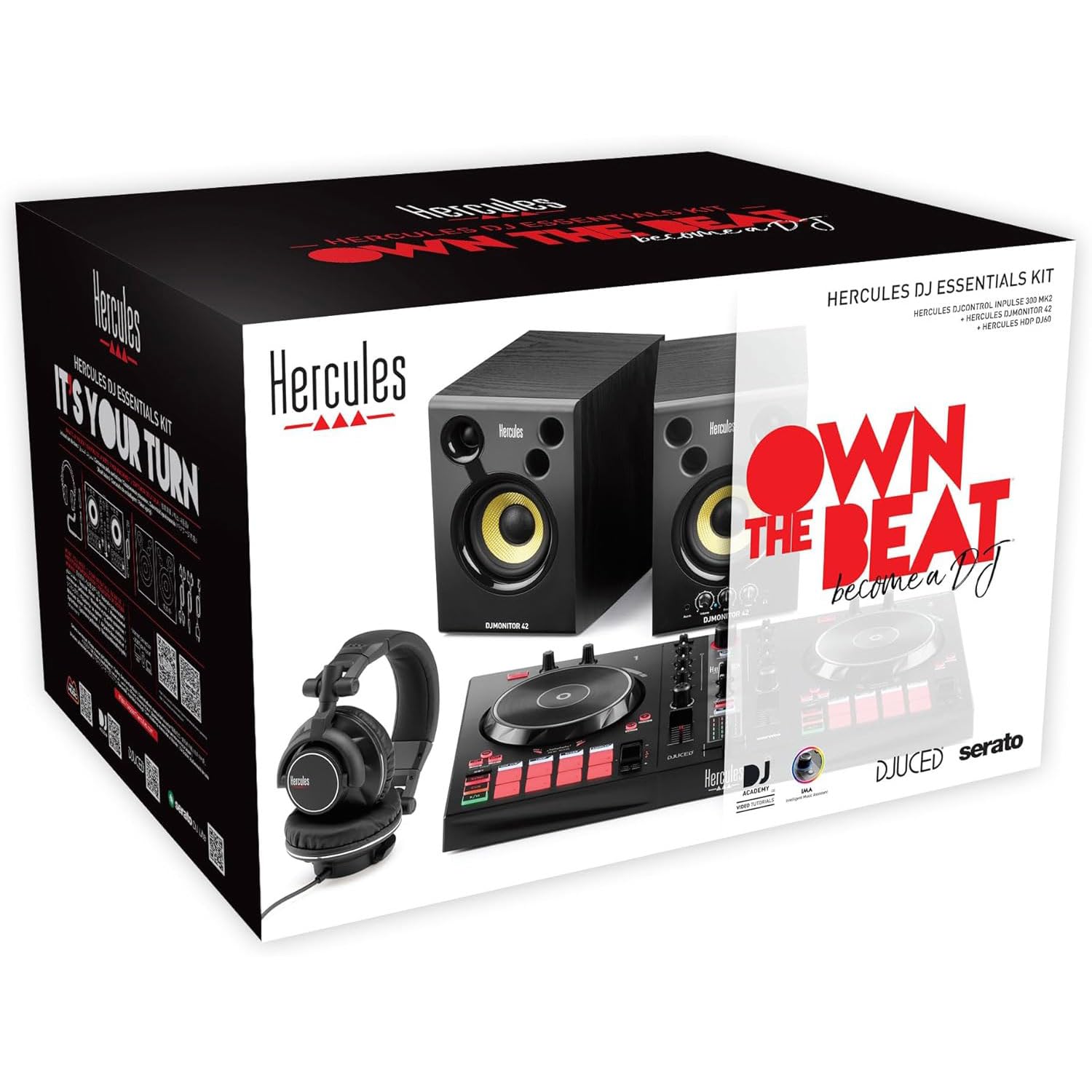 Hercules DJ Essentials Kit DJ-Set mit keepdrum Laptopständer Schwarz