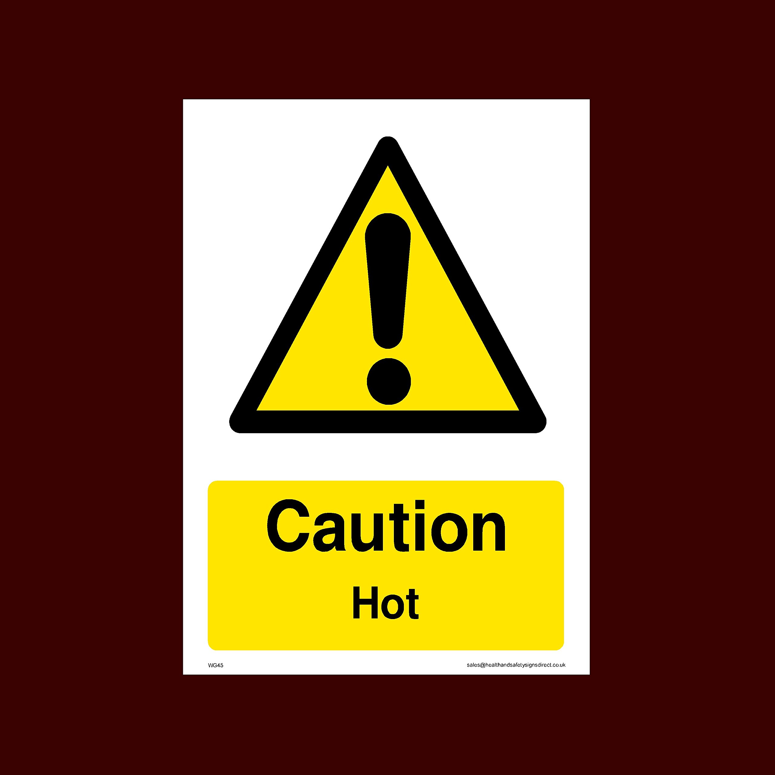 Ussp&S Men's Caution Hot Sticker/Self Adhesive Sign (Wg45) - Working, Very Hot Water, Mind Head, Mind Step, Water, Hot, Vehicles, Fragile Roof