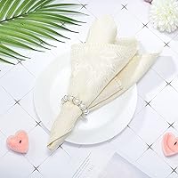 Vista 7 de 50 servilleteros de perlas – plata elástica estirada con diamantes de imitación de serviette hebilla de resorte con cuentas para fiesta de Acción