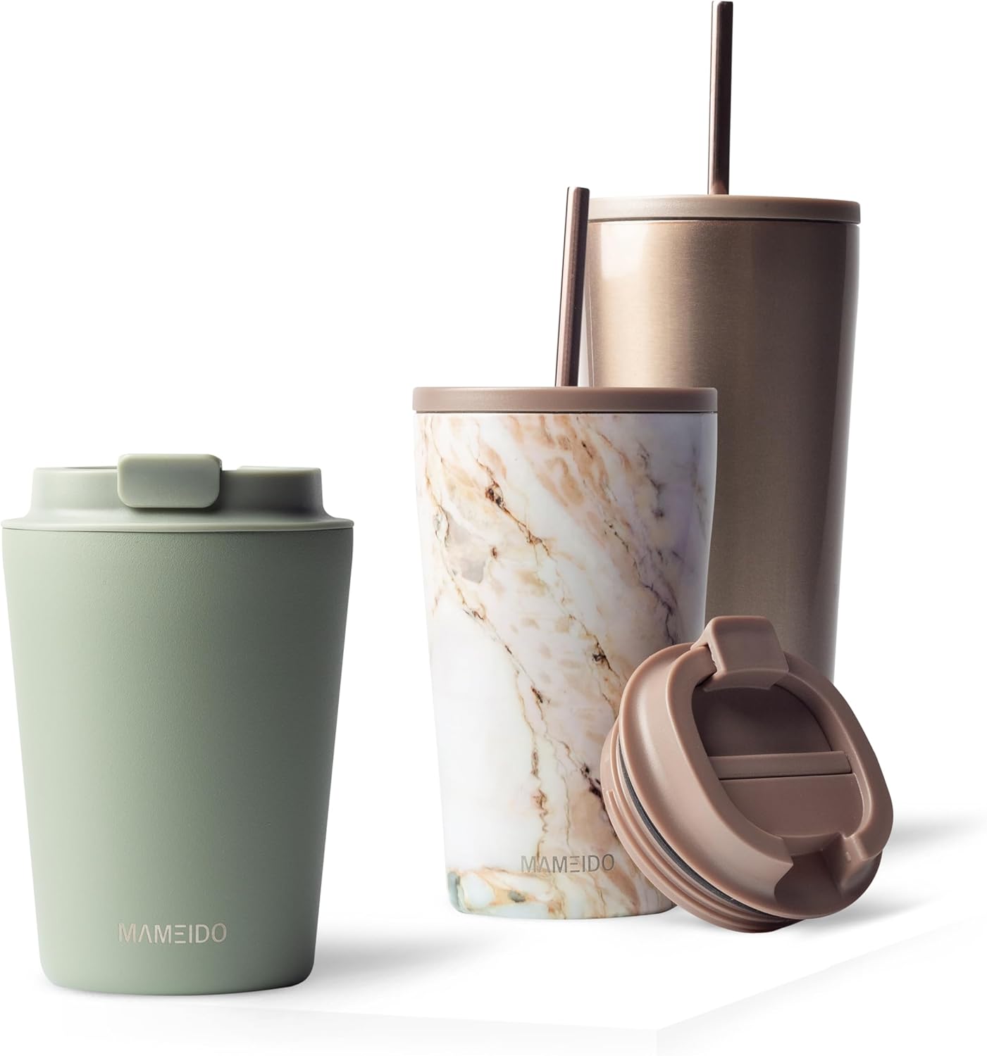 MAMEIDO Insulated Travel Mug, Stainless Steel Coffee Mug With Double