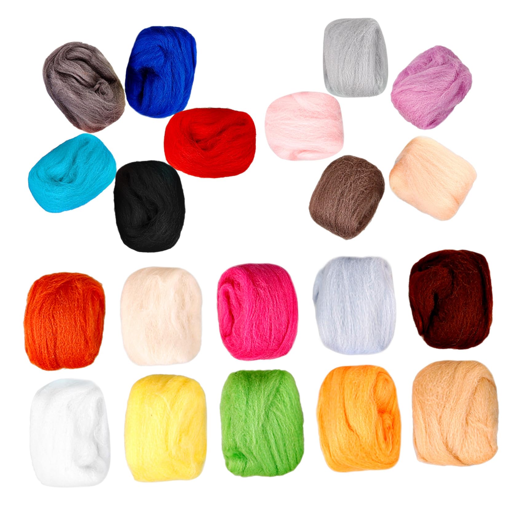SHINEOFI 5 Piezas 1 juego de fieltro de lana accesorios kit de fieltro para principiantes oveja Kit de manualidades de fieltrado con aguja Kit de fieltrado de lana en colores surtidos