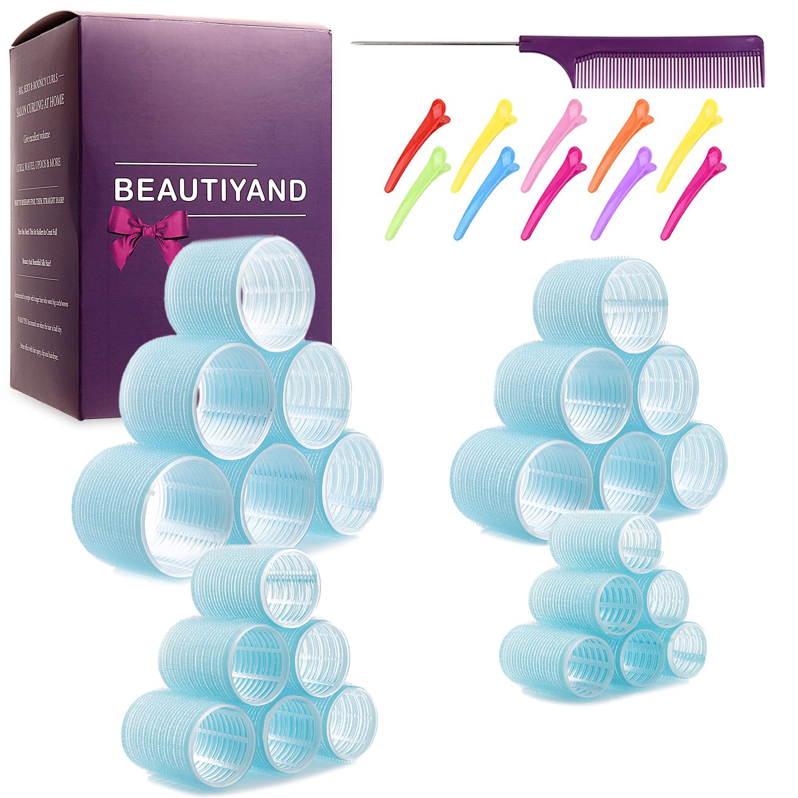 Buy Hair Rollers Hair Curlers. Large Self Grip Hair Curlers for Long