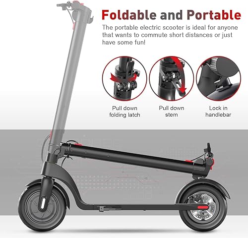 Miniatura 5 de BEEYEO Patinete eléctrico, X7 Scooters para adultos con motor de 350 W de hasta 15 millas de velocidad máxima de 18.6 MPH Scooter eléctrico plegable