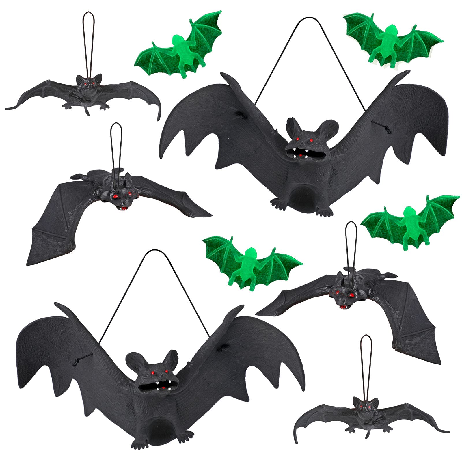 ASSUN Halloween Fledermaus Flügel – 12 Stück, Schwarze PU-Leder Flügel, DIY Deko Für Party & Schmuck