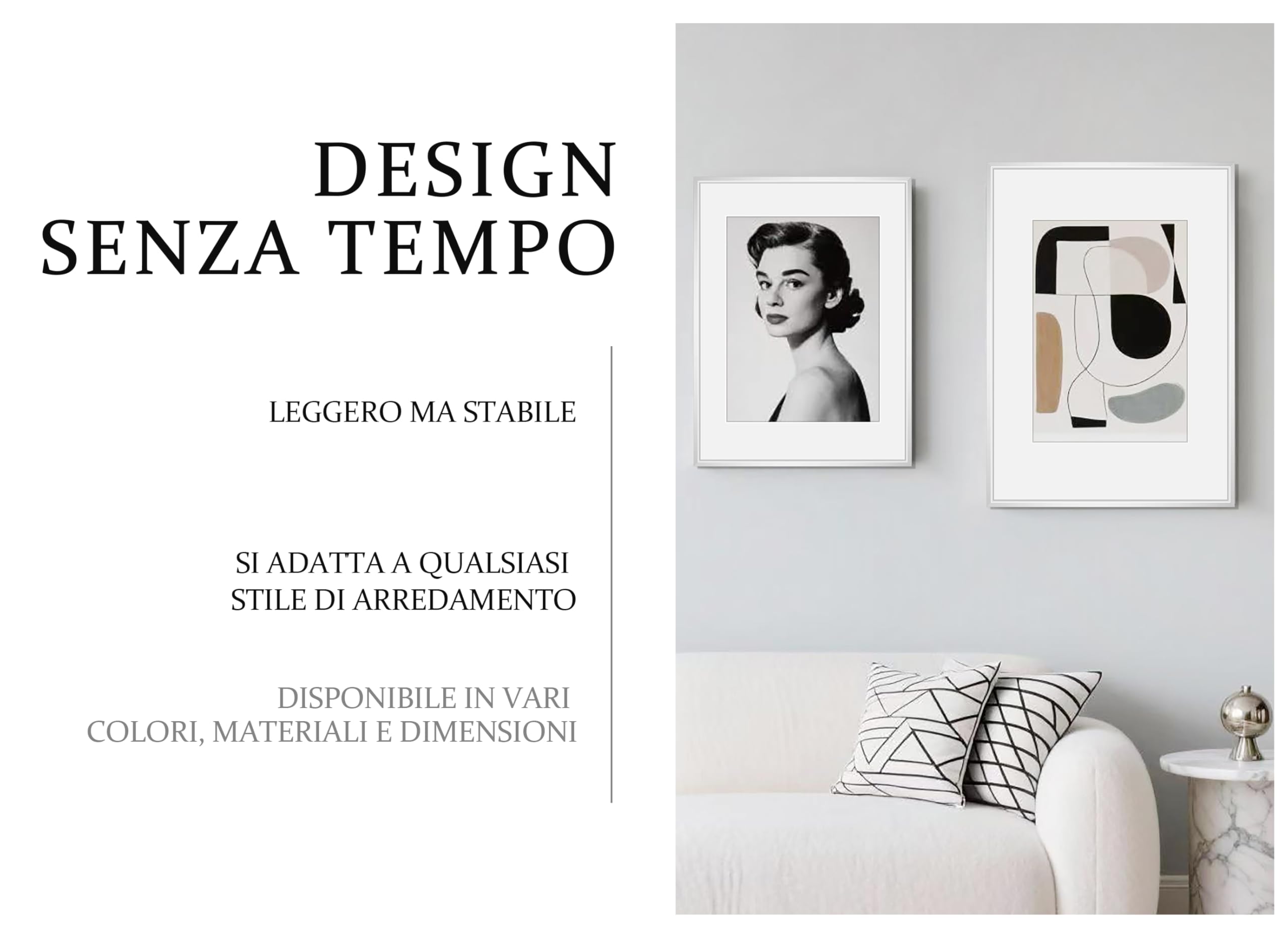 HIMEETIME® 3x Cornice per foto,30x40 cm,Alluminio Metallo argentata,Passepartout 20x20cm,Cornice 30x40 Grande per Foto Disegni,Solo per Espositore a Parete