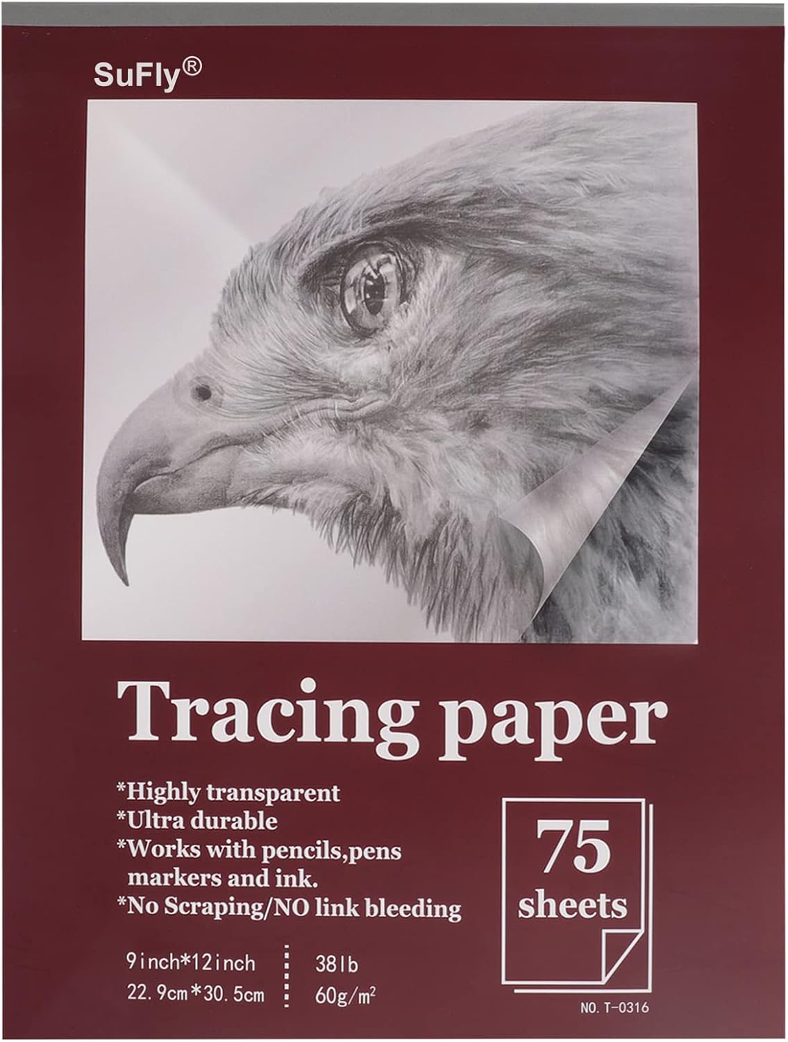 Tracing Paper for Drawing, 9 X 12'' Tracing Paper Pad, 75