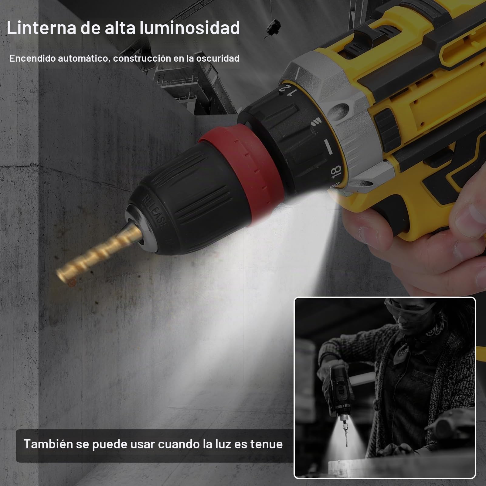 Destornillador Eléctrico, Weytoll 12V Taladro Atornillador de Litio 2 en 1, con Batería de 2 * 1300 mAh para Instalación de Electrodomésticos y Carpintería de Bricolaje, luz de Trabajo LED