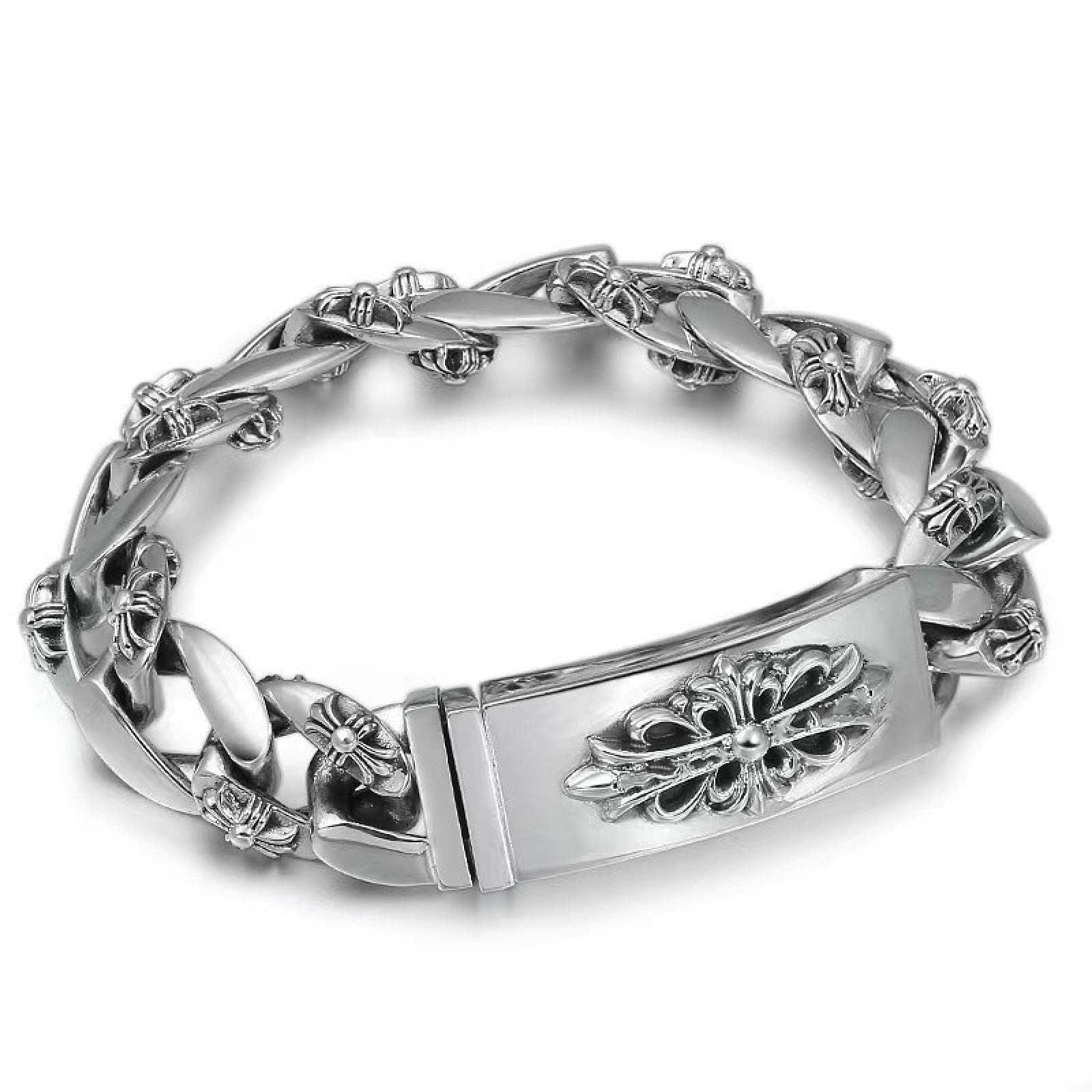 クロス　ブレスレット　シルバー925 Amazon.co.jp: フローラル クロス ブレスレット シルバー 925