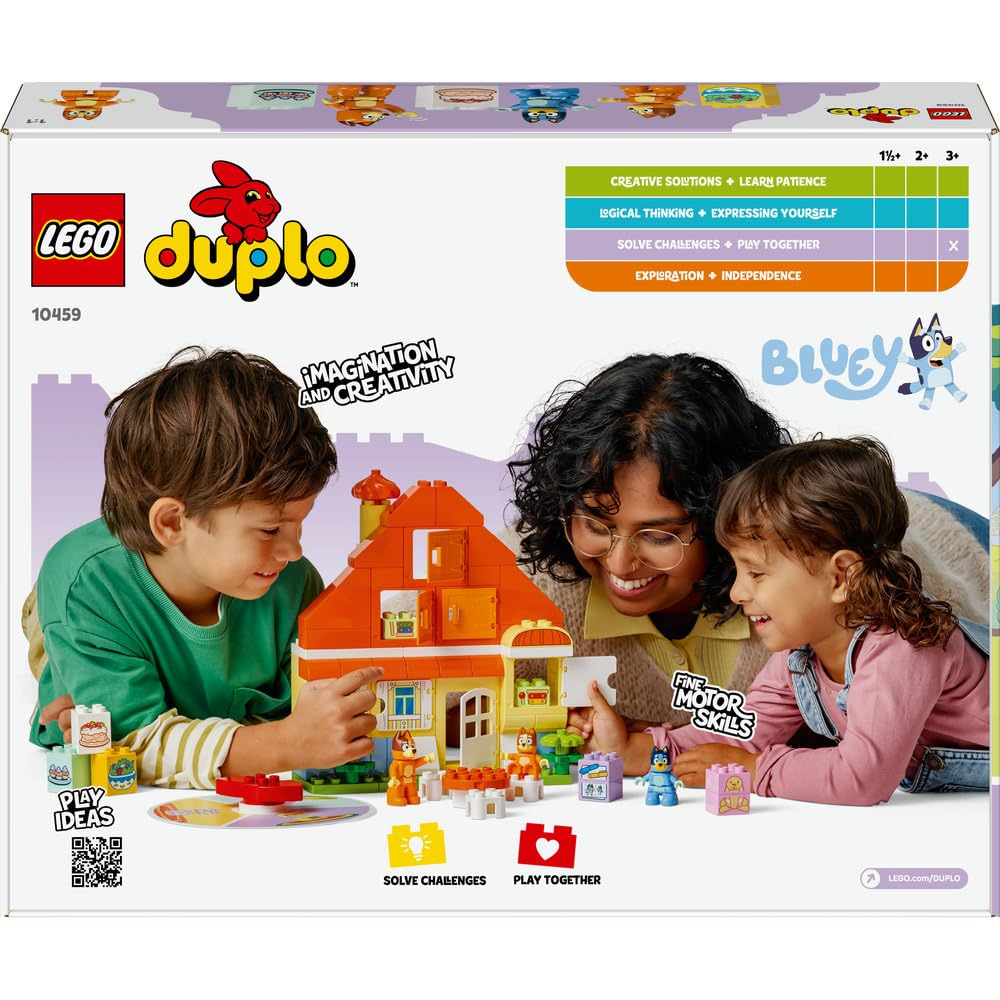 LEGO DUPLO Blue Dom rodzinny Blue z grą pamięciową 10459 | gra pamięciowa, klocki dla 3-latka, prezent dla dziewczynki i chłopca 3+, dom Blue, 83 elementy