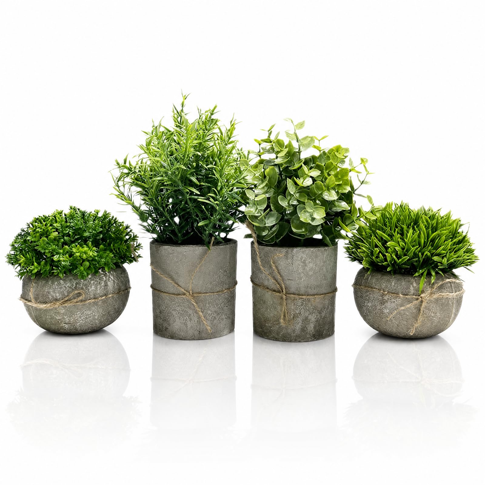 4er Set Mini Künstliche Pflanzen im Topf