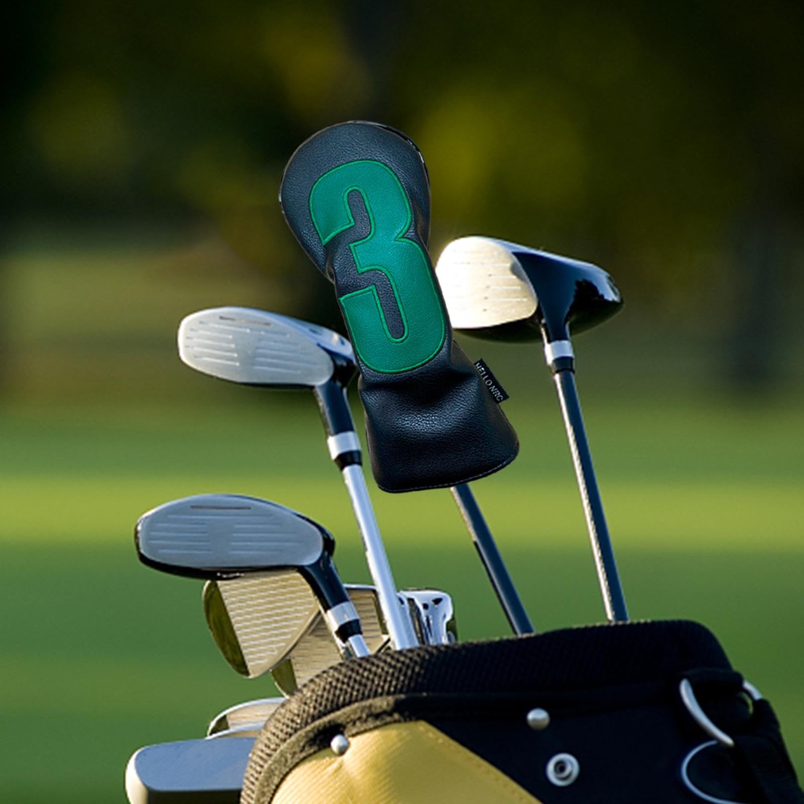 Oshhni Couvre-tête de Club de Golf en Cuir PU, Protection pour Bois, Doublure en Velours, imperméable, Couvre-Chef en Bois de Golf, Cadeau pour
