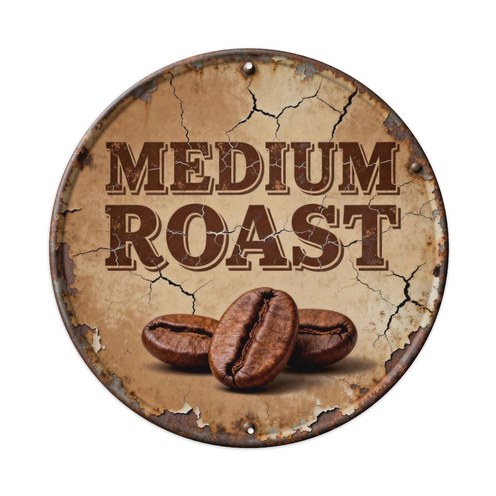 Medium Roast Metal Tin Sign Plaque
