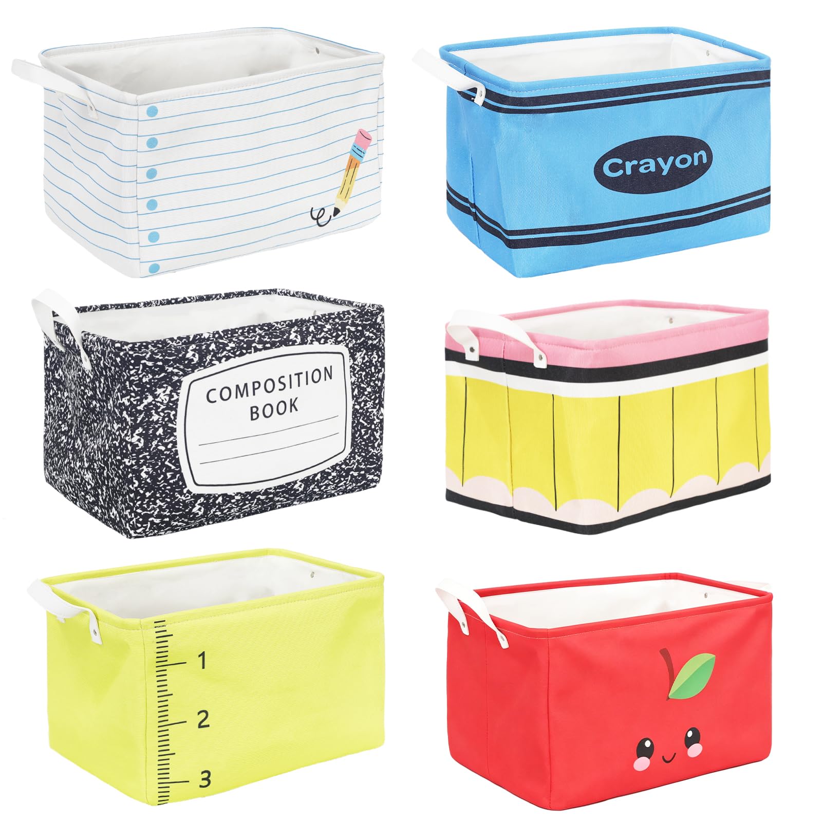 Panier de rangement pour la rentrée des classes avec poignée pour crayons et cahiers