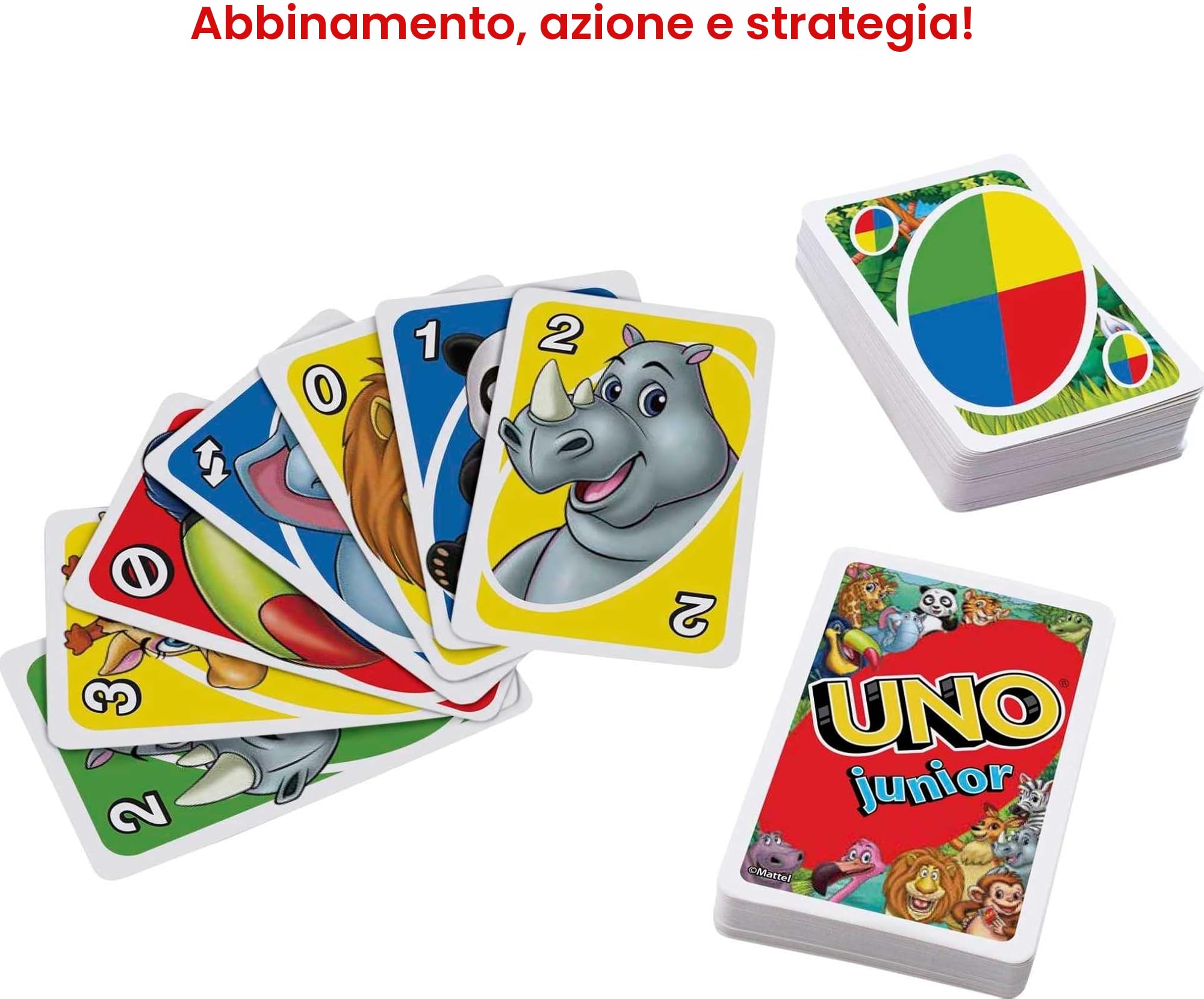 Mattel Games - Uno Junior Carte da Gioco, adatto per bambini e per tutta la famiglia con carte speciali, 45 Carte, per bambini 3+ Anni, GKF04