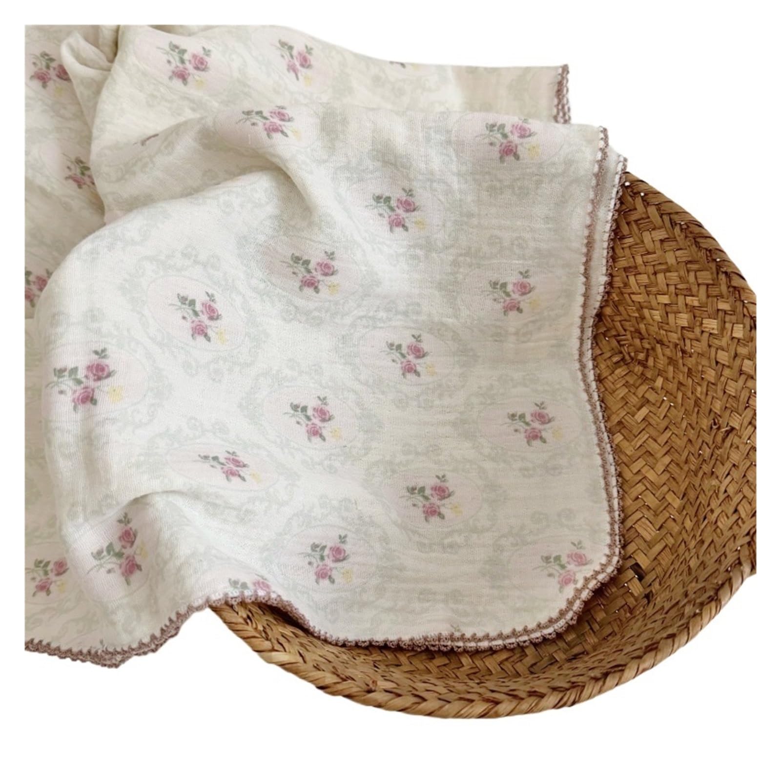 LPACXBYD Muslin Throw Blanket Cute Gauze Muslin Cotton Blanket Summer Floral Bath Towel Cozy Soft Throw Nap Cover Quilt Thin(Color10)