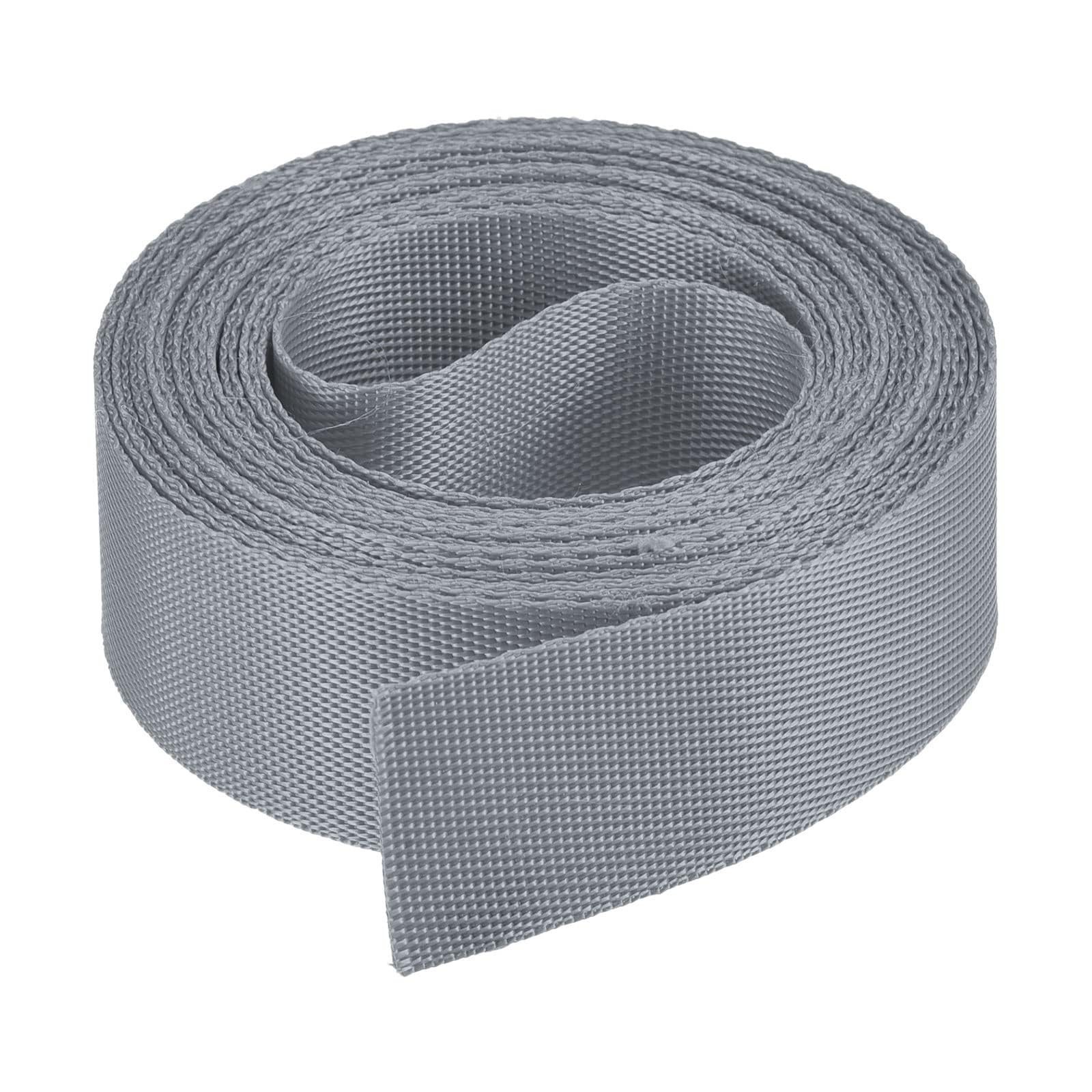MACHSWON Nylon Webbing Strap 1 inch Dark Grey Flat Nylon Webbing Straps 2.5cm 4 Yards Durable Nylon Strap for Backpack,Cargo Strap,Luggage-rack,Pet Collars,Crafts