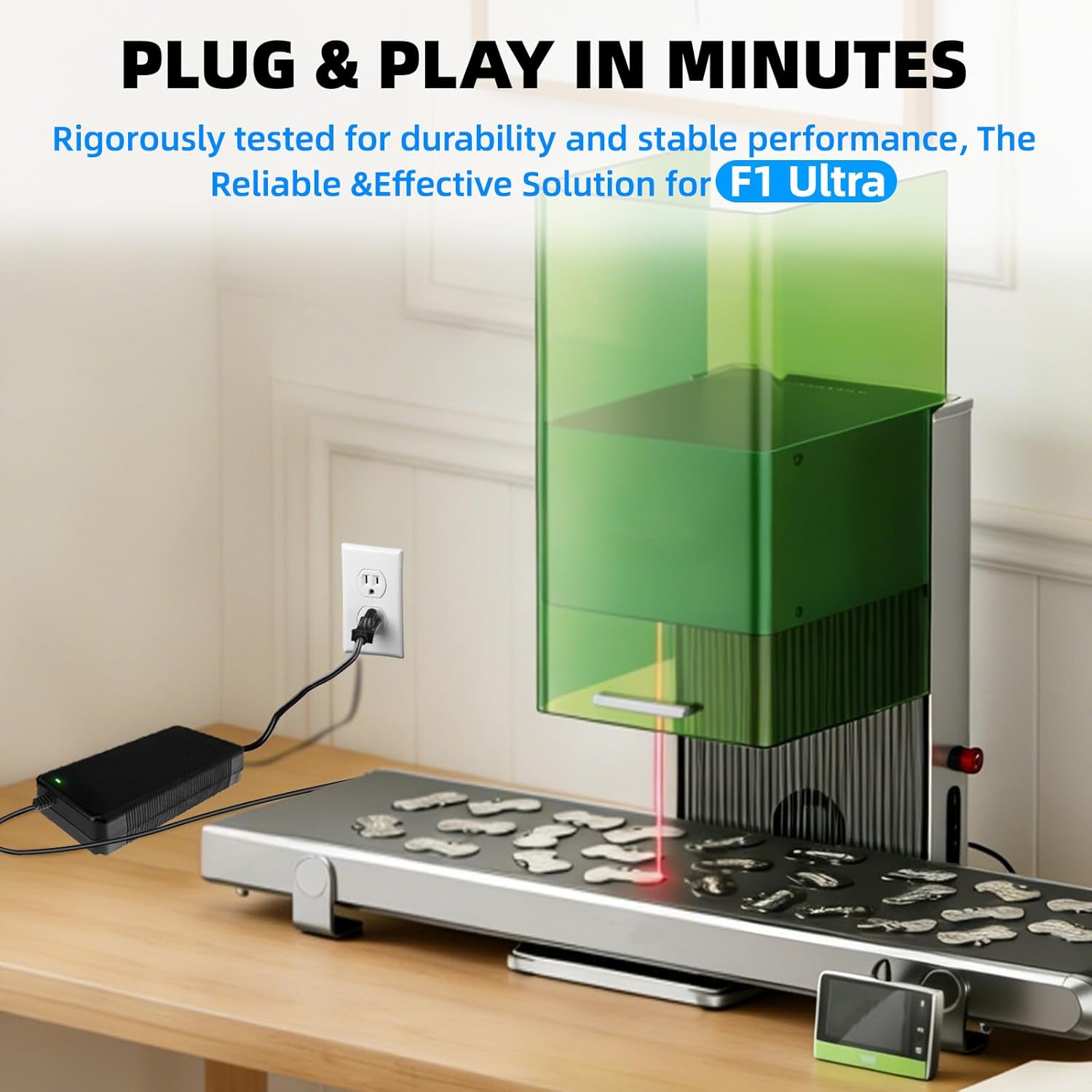 25V AC/DC Charger Adapter for XTOOL F1 Ultra,11A 50/60Hz Replacement Power Supply Compatible with F1 Ultra 20W Laser Engraver