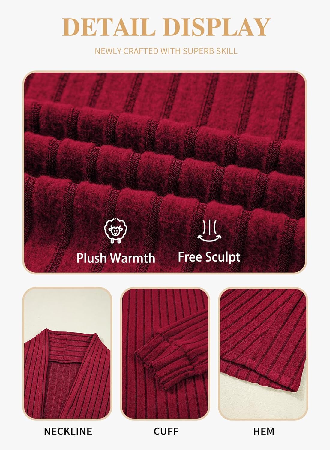 Eytino Womens Plus Size Cardigans Long Sleeve Asymmetrical Knit Open Front Lightweight Cardigan Outwear(1X-5X) - Image 5