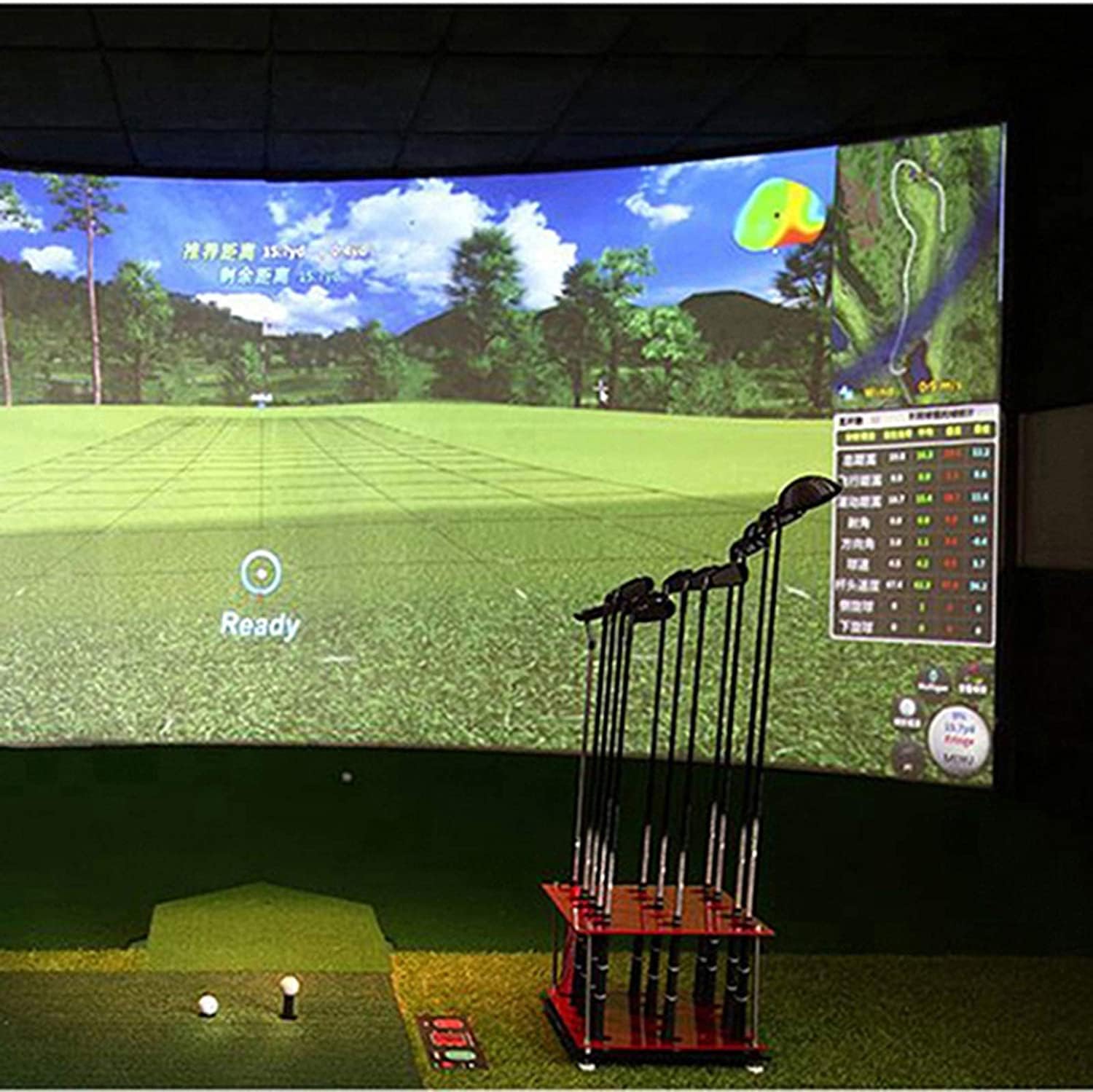 Golf Club Display Stand Putter Storage Rack, 15-Hole Holder, Indoor & Outdoor Acrylic Shelf Organizer Golf Gift Set, Red