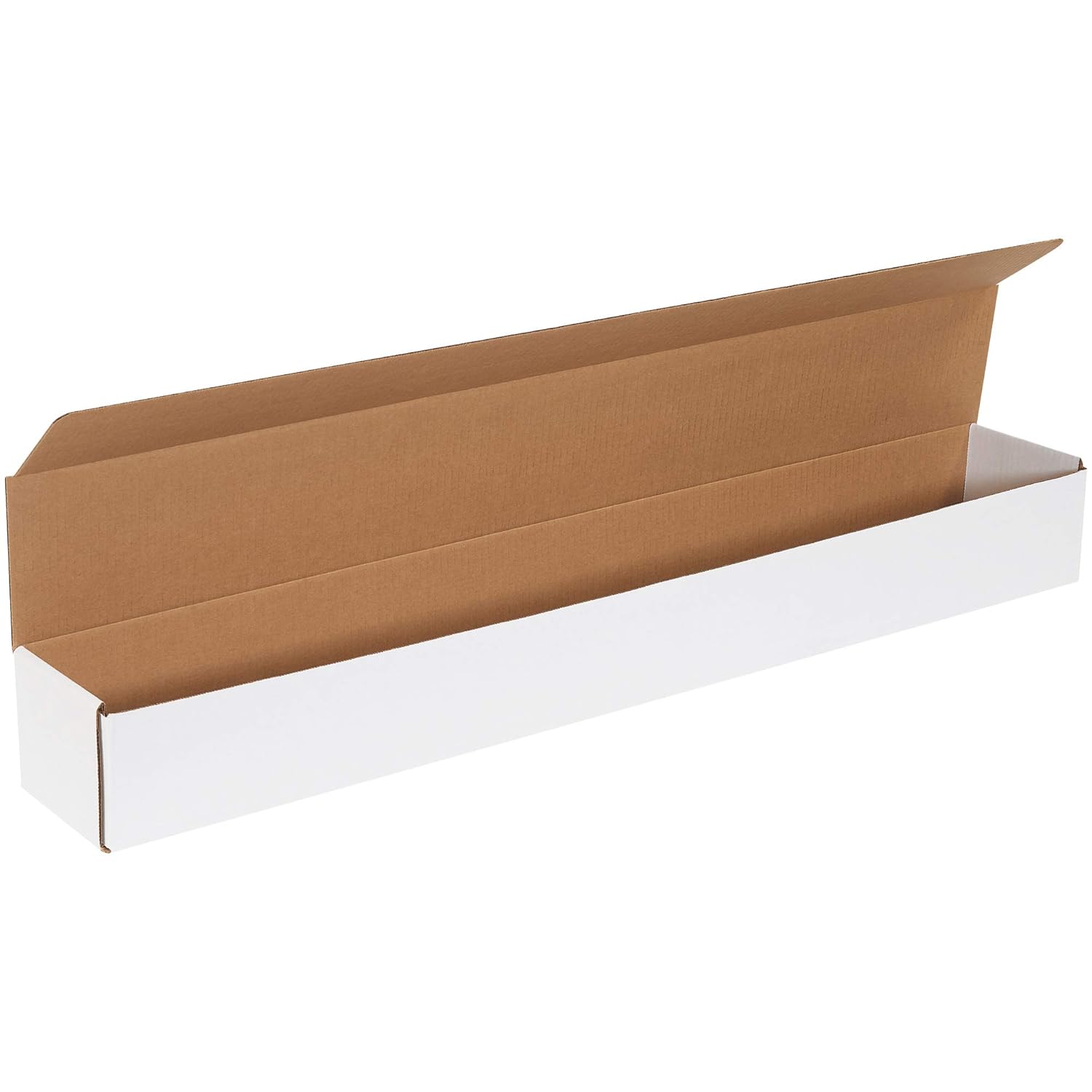 Aviditi White Corrugated Cardboard Mailing Boxes, 36 1/4 x 4 7/8 x 4, Pack of 50, Crush-Proof, for Shipping, Mailing and Storing