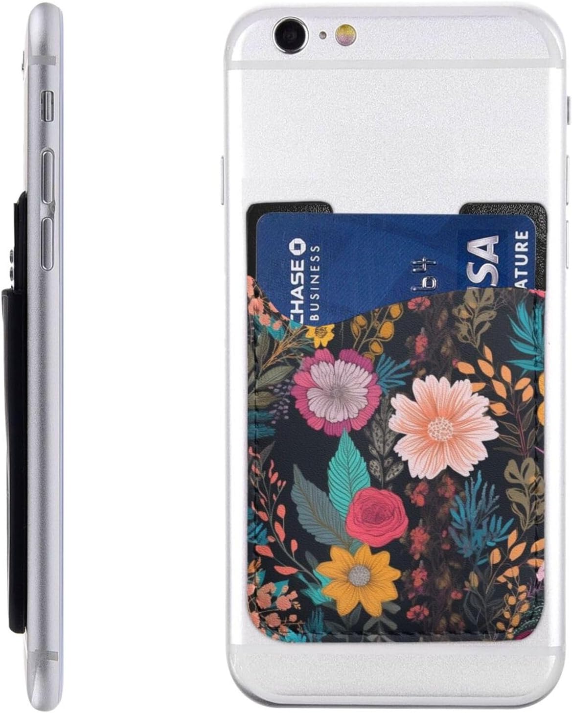 Colorful Boho Floral Phone Card Holder Leather Slim Phone Wallet