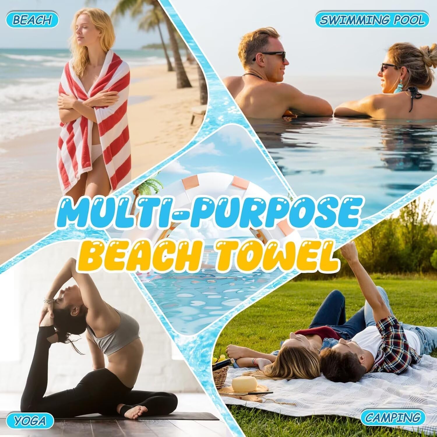 Mikrofaser Strandtuch Handtücher, Strandhandtuch Groß 90x200 cm 2 Set Handtuch Leicht Badetuch, Stranddecke Sandfrei Strandtücher Sommer Strand Zubehör für Reise Picknick Schwimmen Flamingo S-803